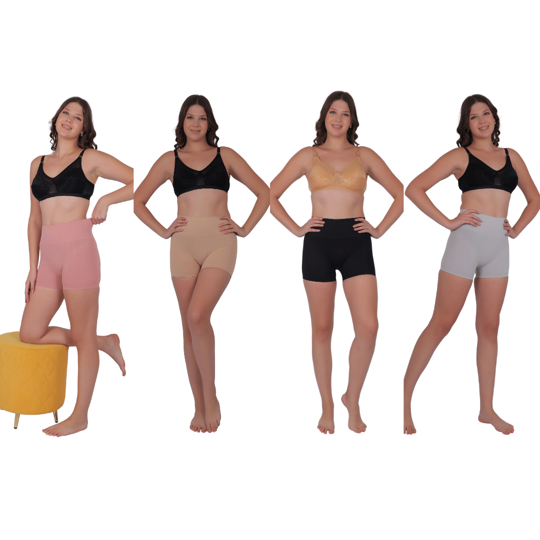 Pia Trends Pack of 4 Nylon Women's Shaping Bottoms ( Multicolor )     			Pia Trends Pack of 4 Nylon Women's Shaping Bottoms ( Multicolor )