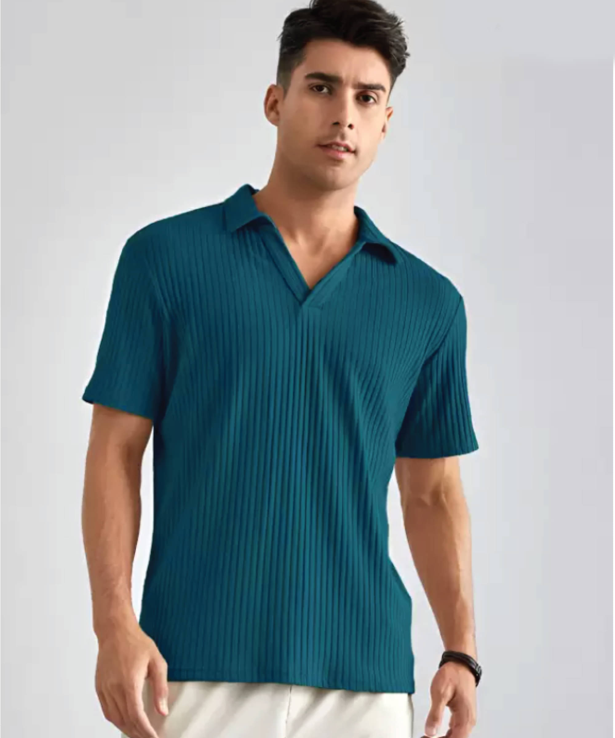     			Quin Fletcher Men Polyester Regular Fit Solid Polo T Shirt ( Blue )
