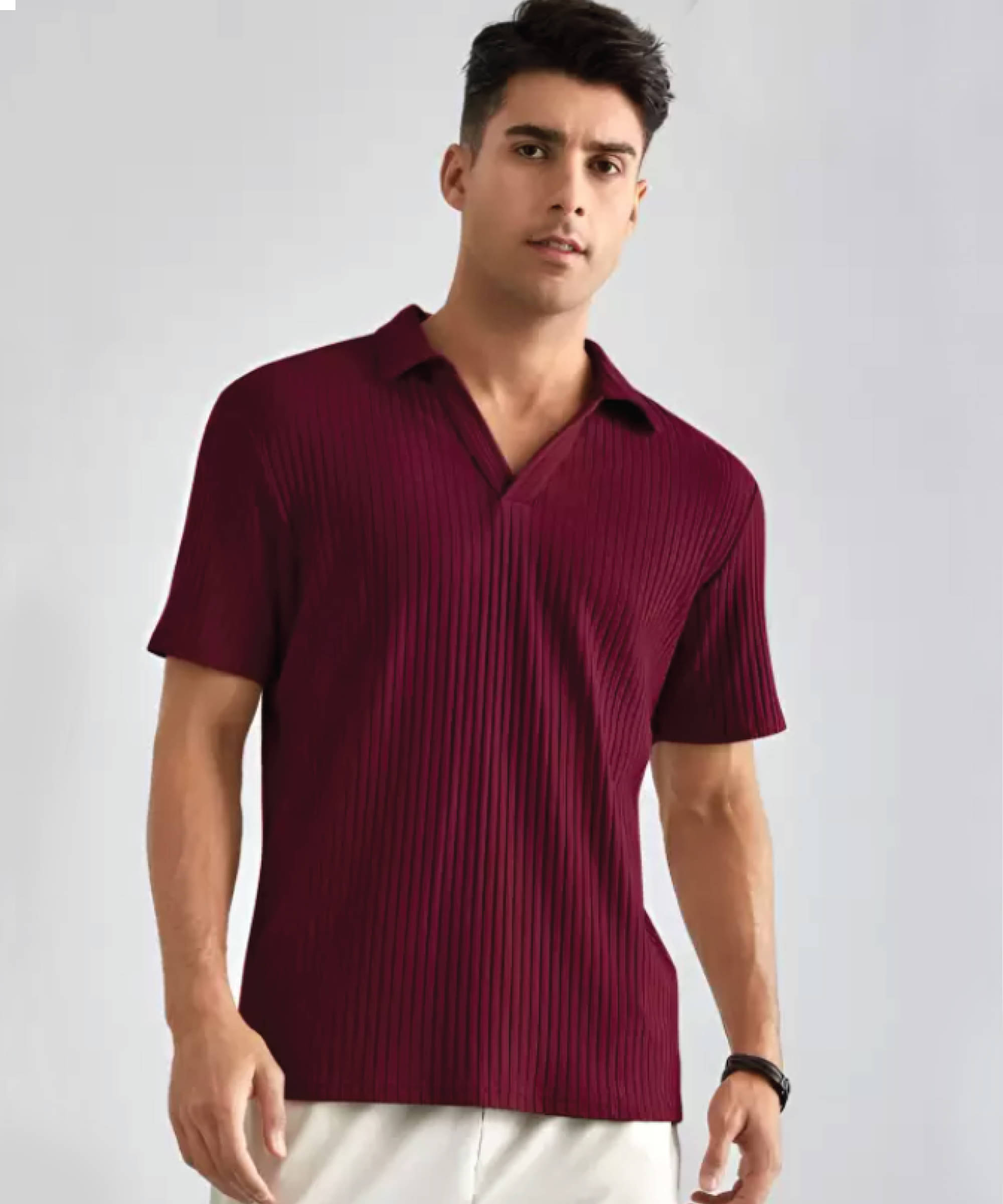 Quin Fletcher Men Polyester Regular Fit Solid Polo T Shirt ( Maroon ) Quin Fletcher Men Polyester Regular Fit Solid Polo T Shirt ( Maroon )