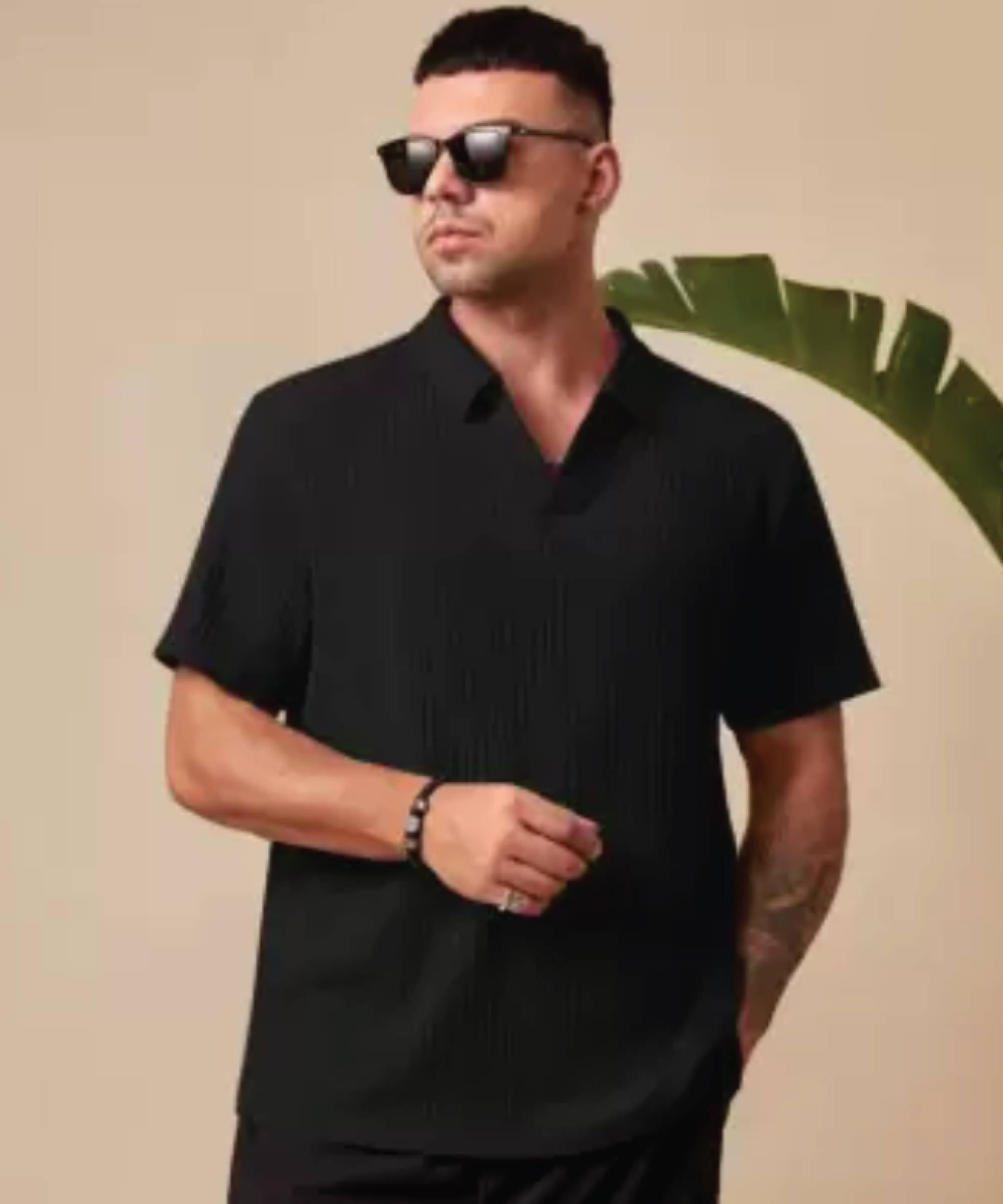 Quin Fletcher Men Polyester Regular Fit Solid Polo T Shirt ( Black ) Quin Fletcher Men Polyester Regular Fit Solid Polo T Shirt ( Black )