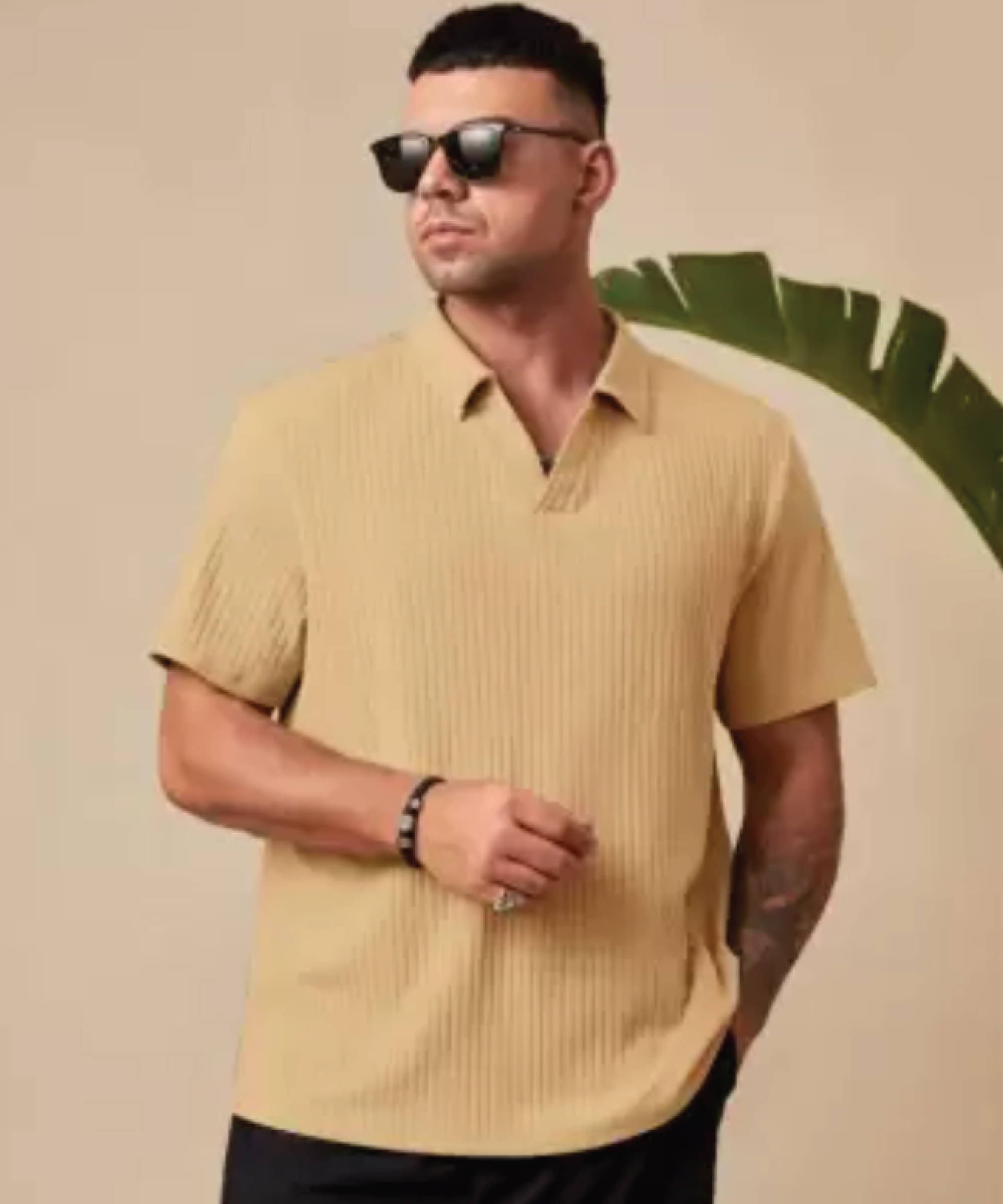 Quin Fletcher Men Polyester Regular Fit Solid Polo T Shirt ( Beige ) Quin Fletcher Men Polyester Regular Fit Solid Polo T Shirt ( Beige )