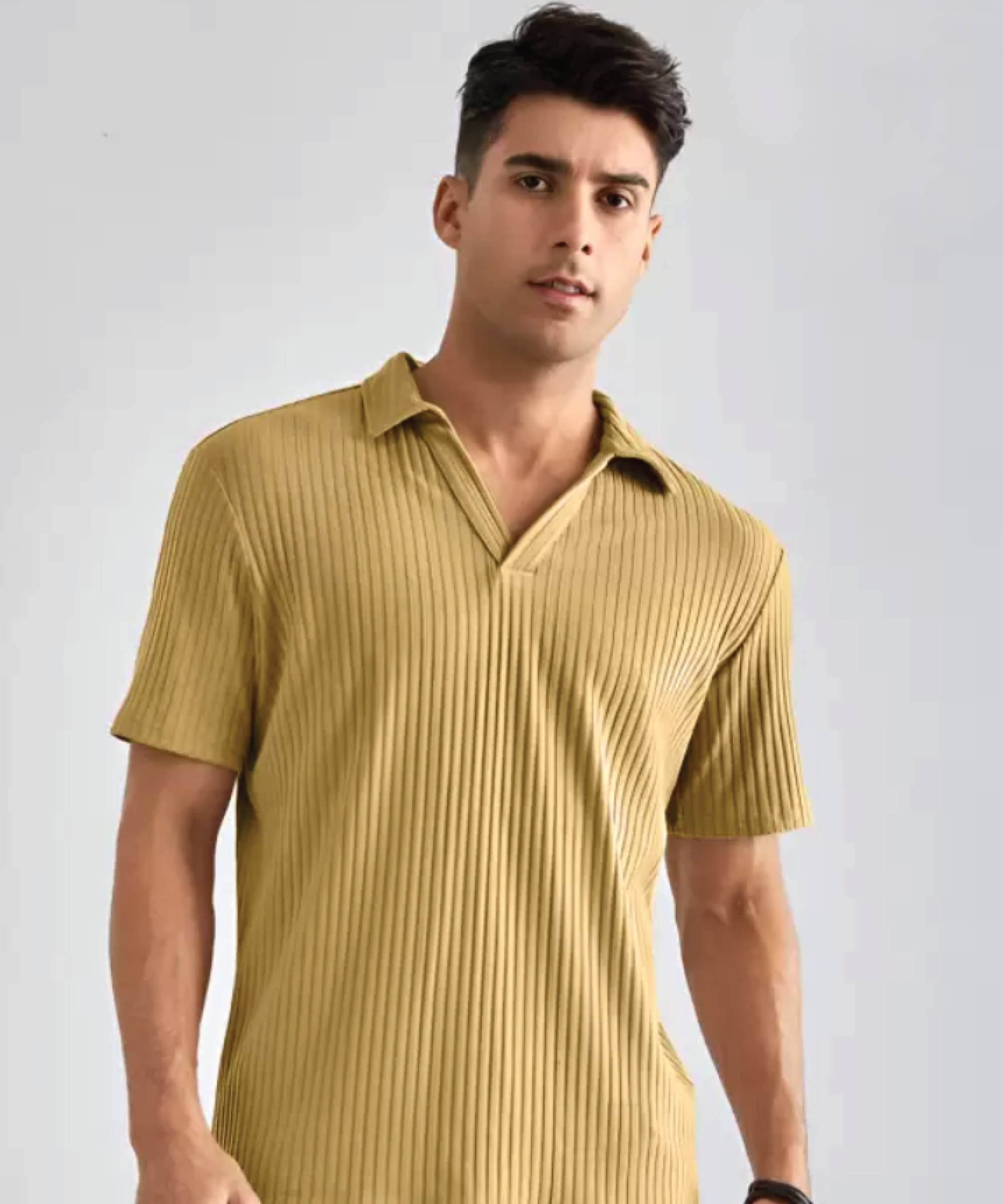Quin Fletcher Men Polyester Regular Fit Solid Polo T Shirt ( Beige ) Quin Fletcher Men Polyester Regular Fit Solid Polo T Shirt ( Beige )