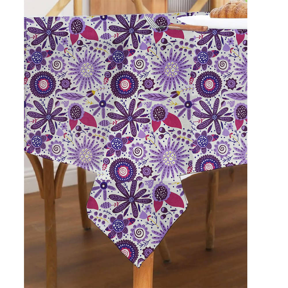 RSP COTTON WORLD Printed Cotton 6 Seater Square Table Cover ( 140 x 140 ) cm Pack of 1 Purple RSP COTTON WORLD Printed Cotton 6 Seater Square Table Cover ( 140 x 140 ) cm Pack of 1 Purple