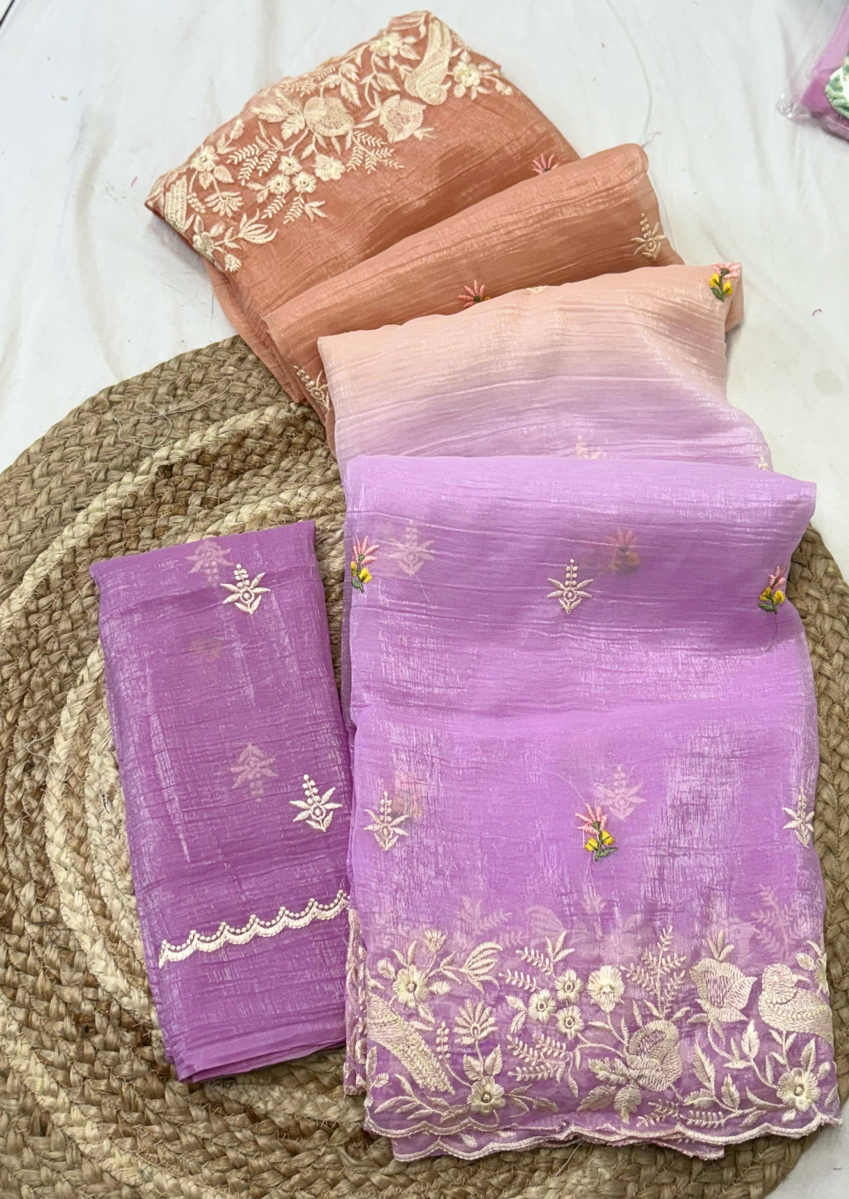 Sanjana Silks Chanderi Embroidered Chanderi saree With Unstitched Blouse Piece ( Lavender ) Sanjana Silks Chanderi Embroidered Chanderi saree With Unstitched Blouse Piece ( Lavender )