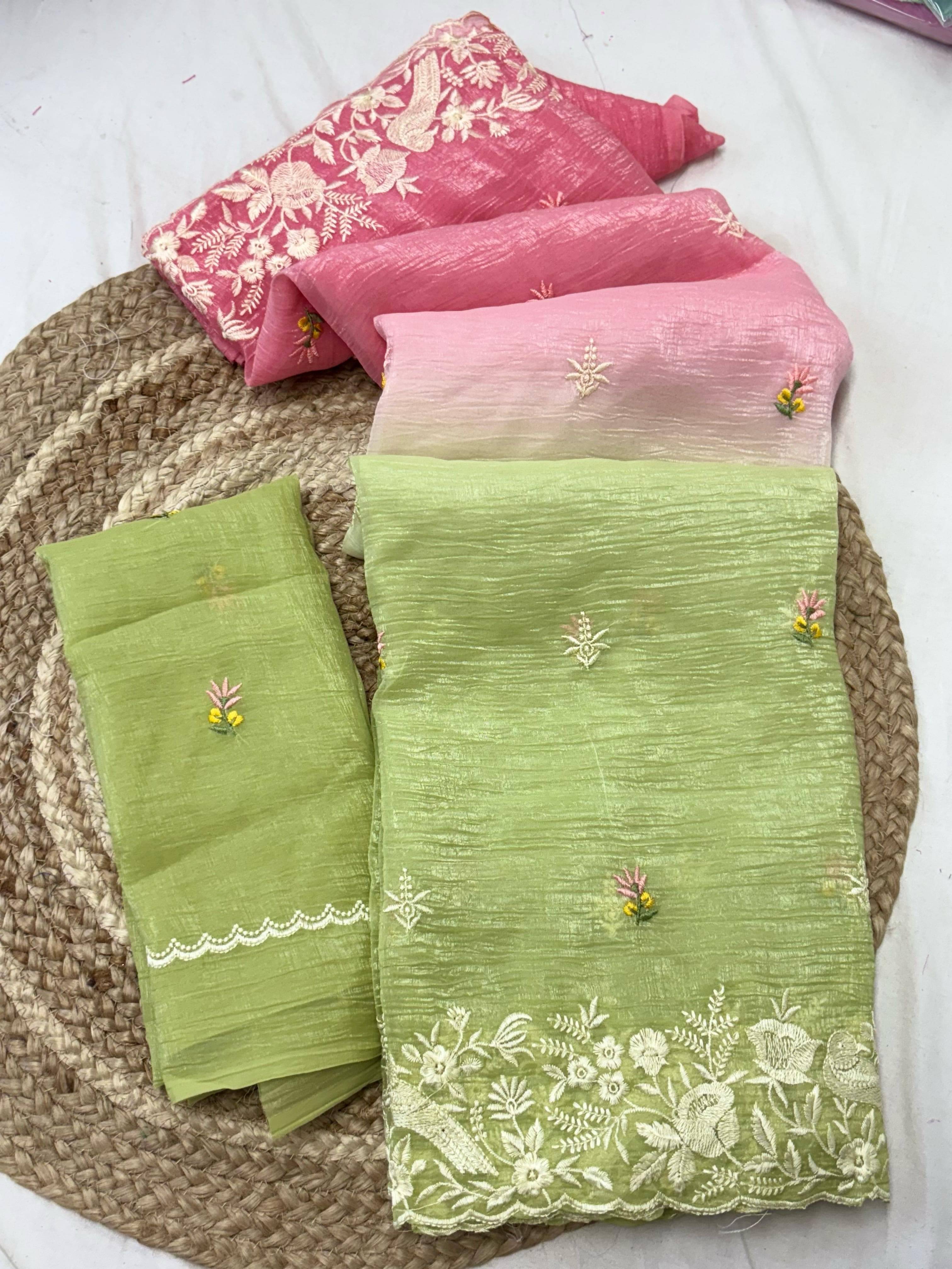 Sanjana Silks Chanderi Embroidered Chanderi saree With Unstitched Blouse Piece ( Green ) Sanjana Silks Chanderi Embroidered Chanderi saree With Unstitched Blouse Piece ( Green )