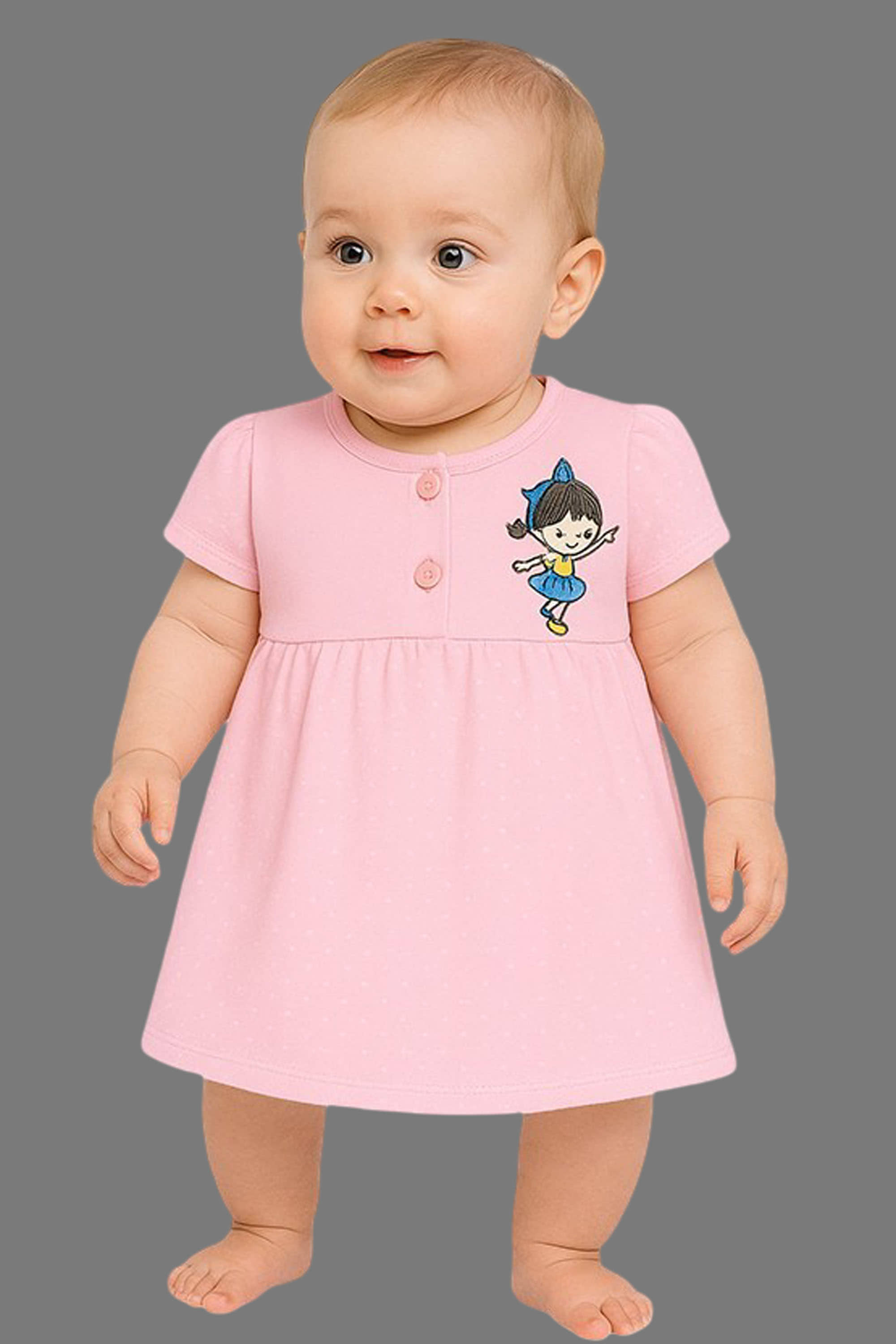 Pink Snapdeal Baby Dress MINI KLUB Polyester Pink Baby Girl Dress