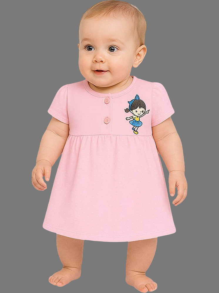 Pink Snapdeal Baby Dress MINI KLUB Polyester Pink Baby Girl Dress