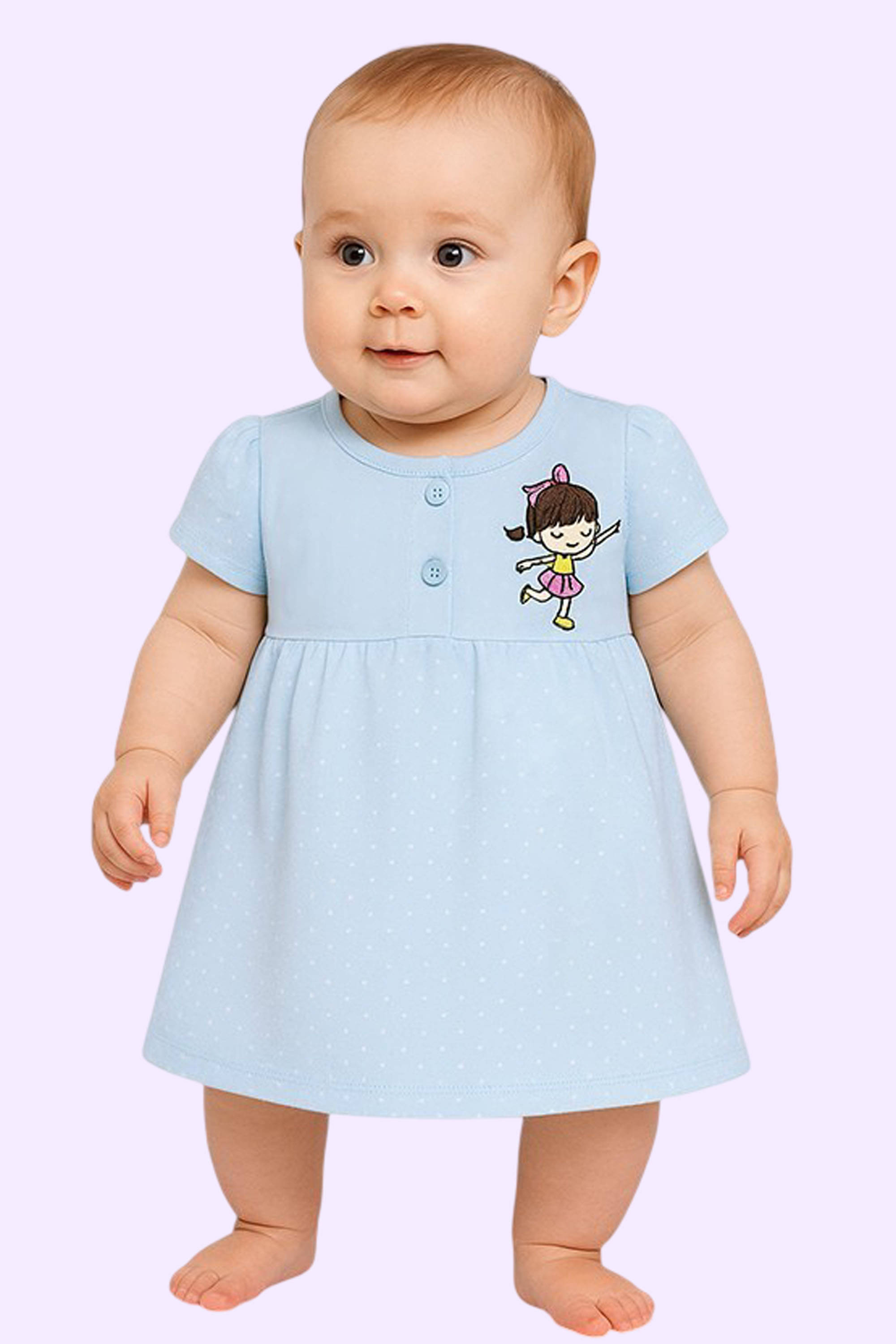 Shakubhar Cotton Blend Frock For Baby Girls ( Pack of 1 , Light Blue ) Shakubhar Cotton Blend Frock For Baby Girls ( Pack of 1 , Light Blue )