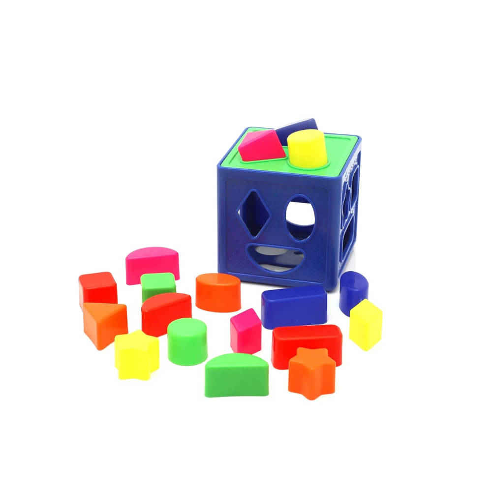     			Shape Sorting Cube With 18 Shape And Different Color - Kids Activity Toys - Learning And Educational Toys With Multicolour - (Bis Approved), 19 Pcs