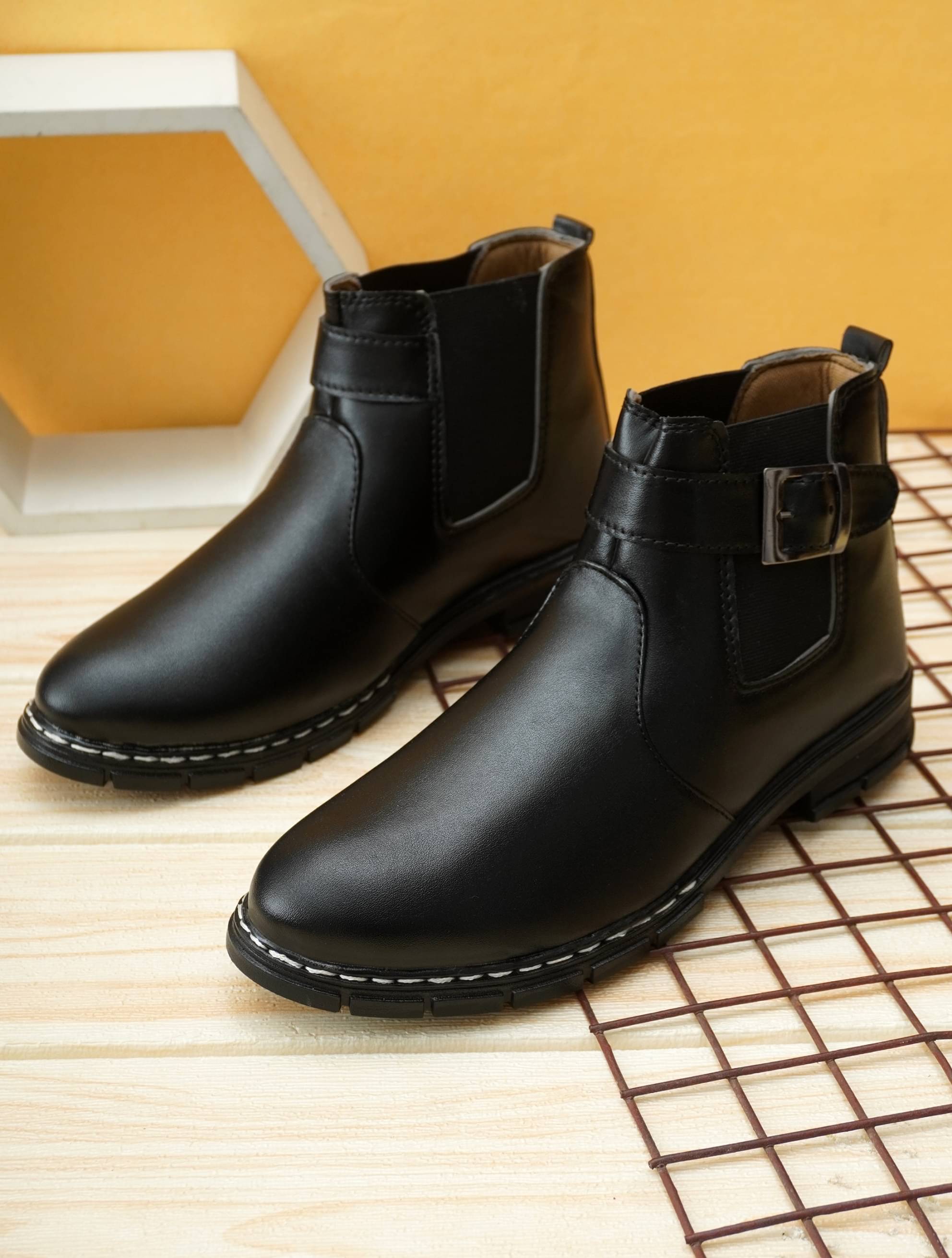     			Sir Mashup Footwear Black Men's Chelsea Boots