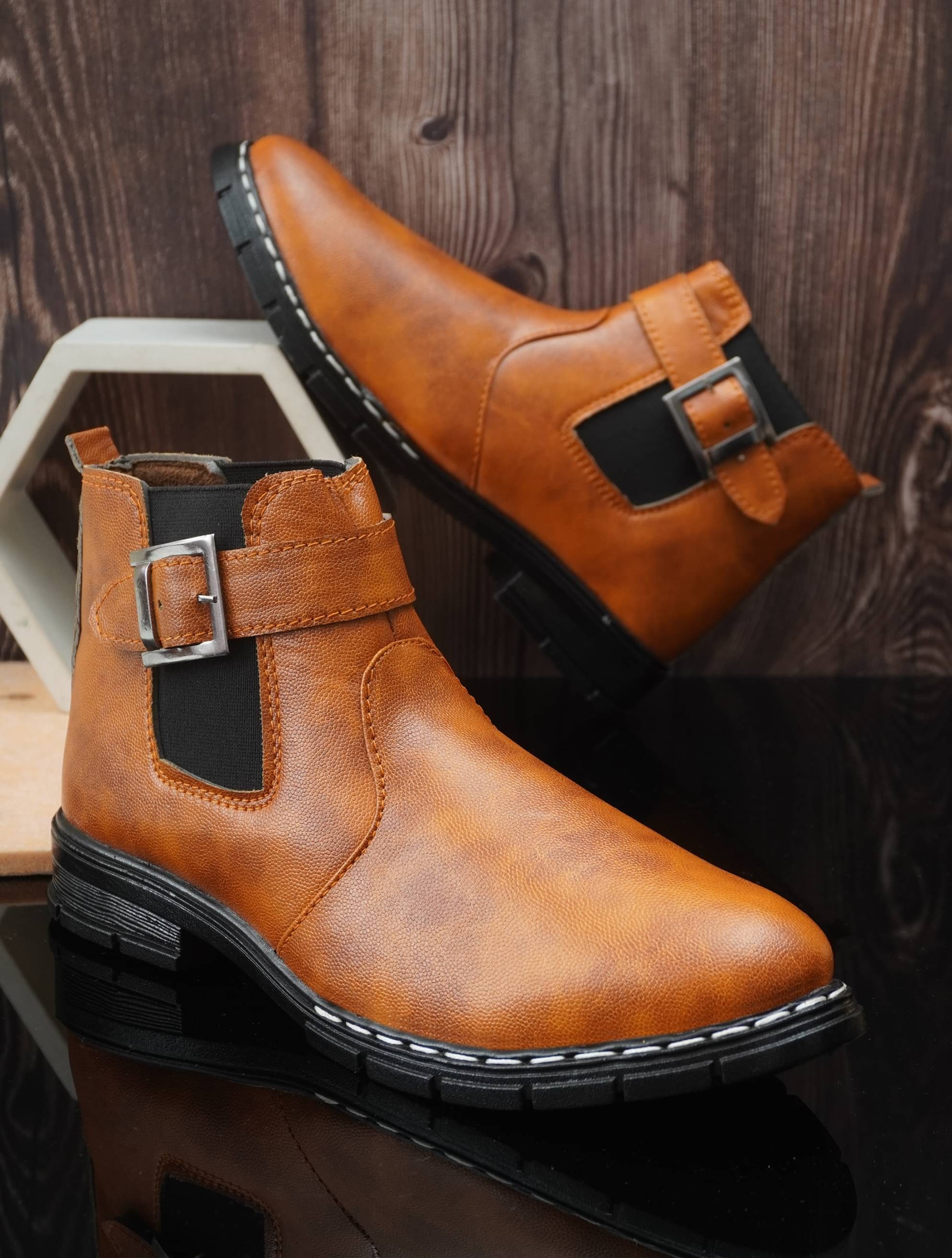     			Sir Mashup Footwear Tan Men's Chelsea Boots