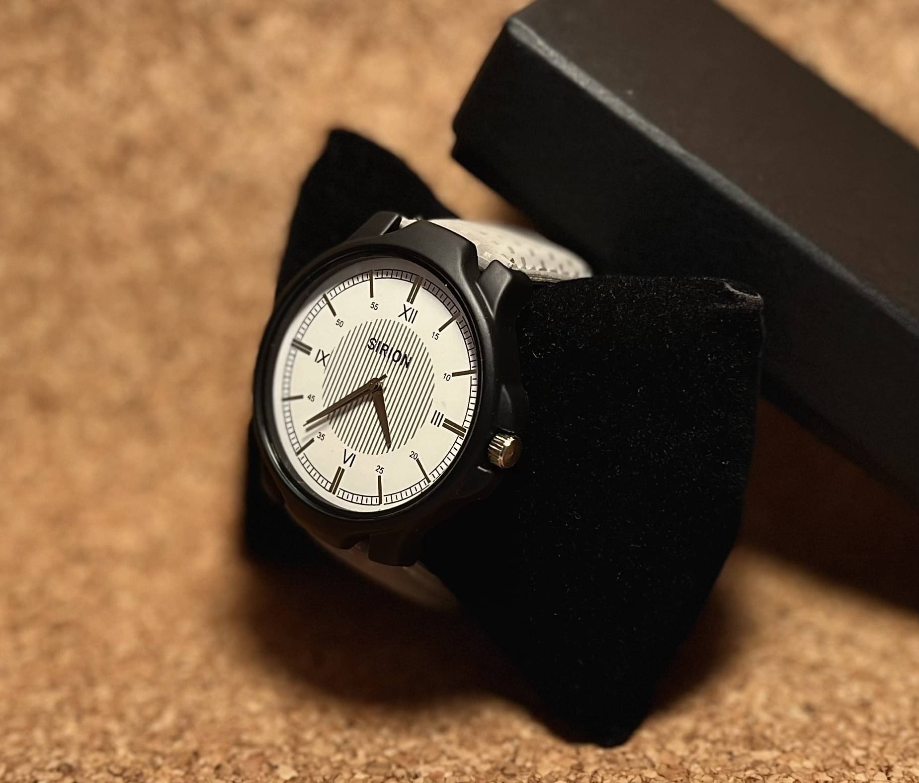     			Sirion Dark Grey Leather Analog Men's Watch