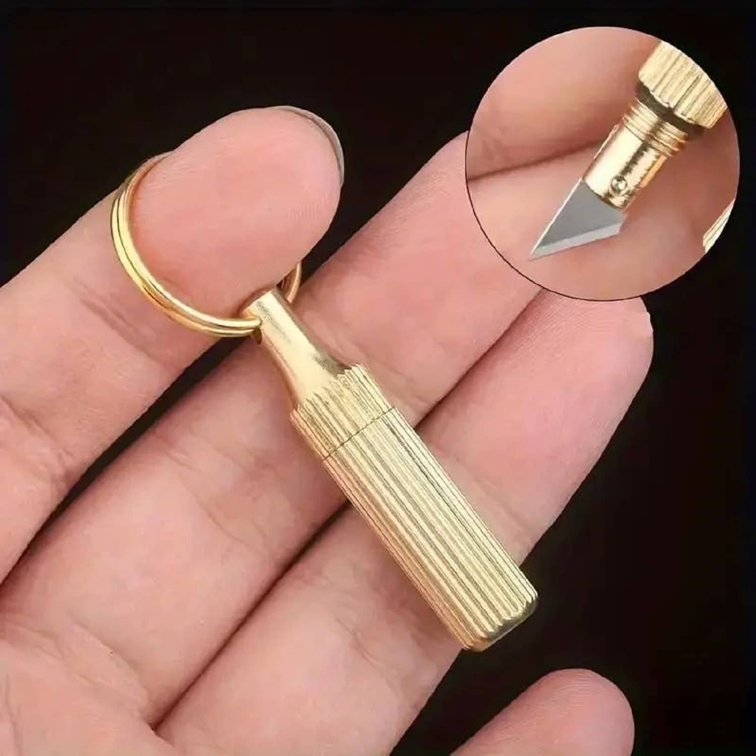 Stainless Steel Portable Pocket Knife Mini Brass Capsule Knife