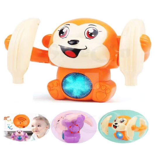 Toonkiz Dancing and Spinning Rolling Doll Tumble Monkey Toy Voice Control Banana Monkey with Musical Toy with Light and Sound Effects and Senso Toonkiz Dancing and Spinning Rolling Doll Tumble Monkey Toy Voice Control Banana Monkey with Musical Toy with Light and Sound Effects and Senso