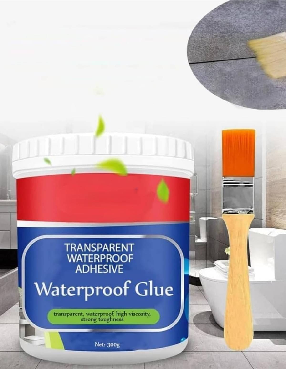     			Ultra Thin Super Glue, Waterproof Glue, Roof Water Leakage Solution, Transparent, Liquid, 1/300 Gram