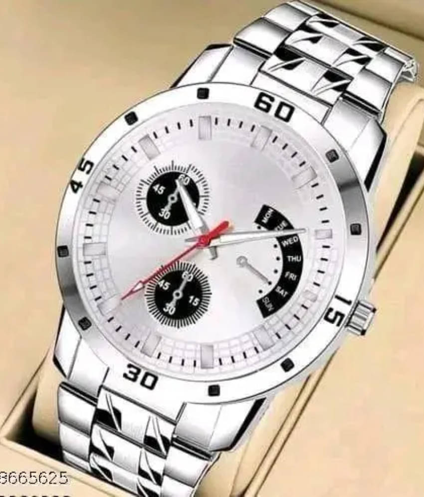     			Wristy Silver Stainless Steel Analog Men's Watch