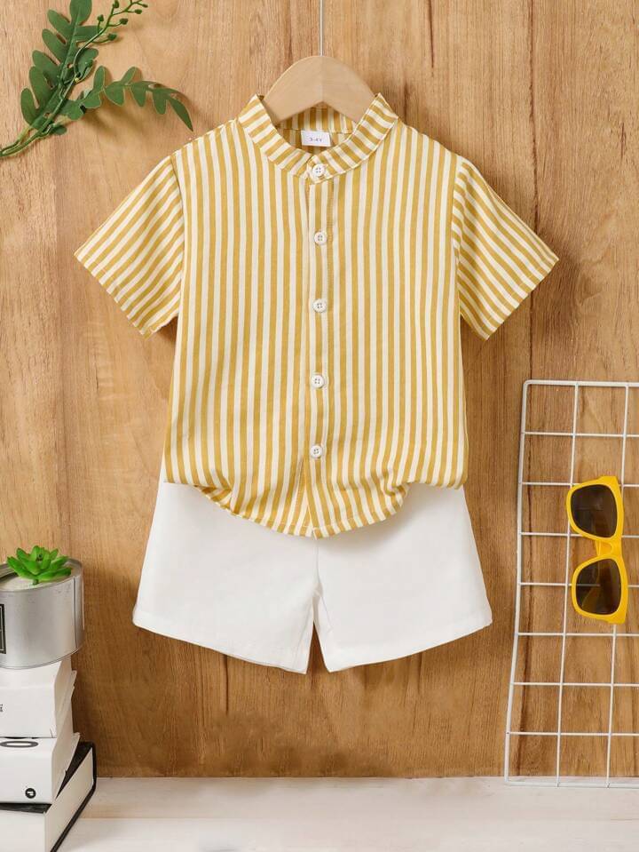     			fastdeal Pack of 1 Boys Cotton Shirt & Shorts Set ( Yellow )