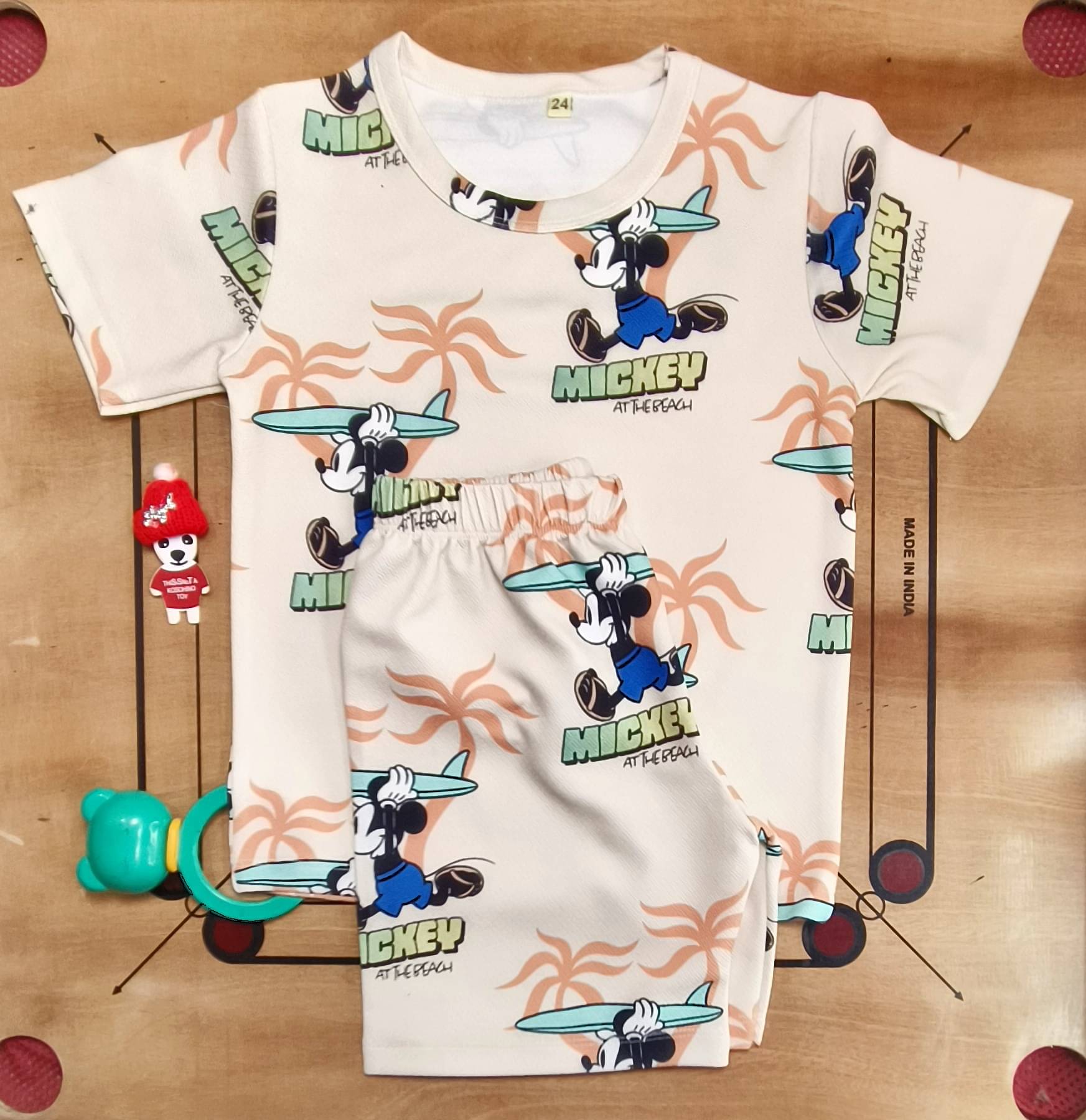 s muktar garments Pack of 1 Baby Boys Cotton Blend T-Shirt & Shorts Set ( Multicolor ) s muktar garments Pack of 1 Baby Boys Cotton Blend T-Shirt & Shorts Set ( Multicolor )