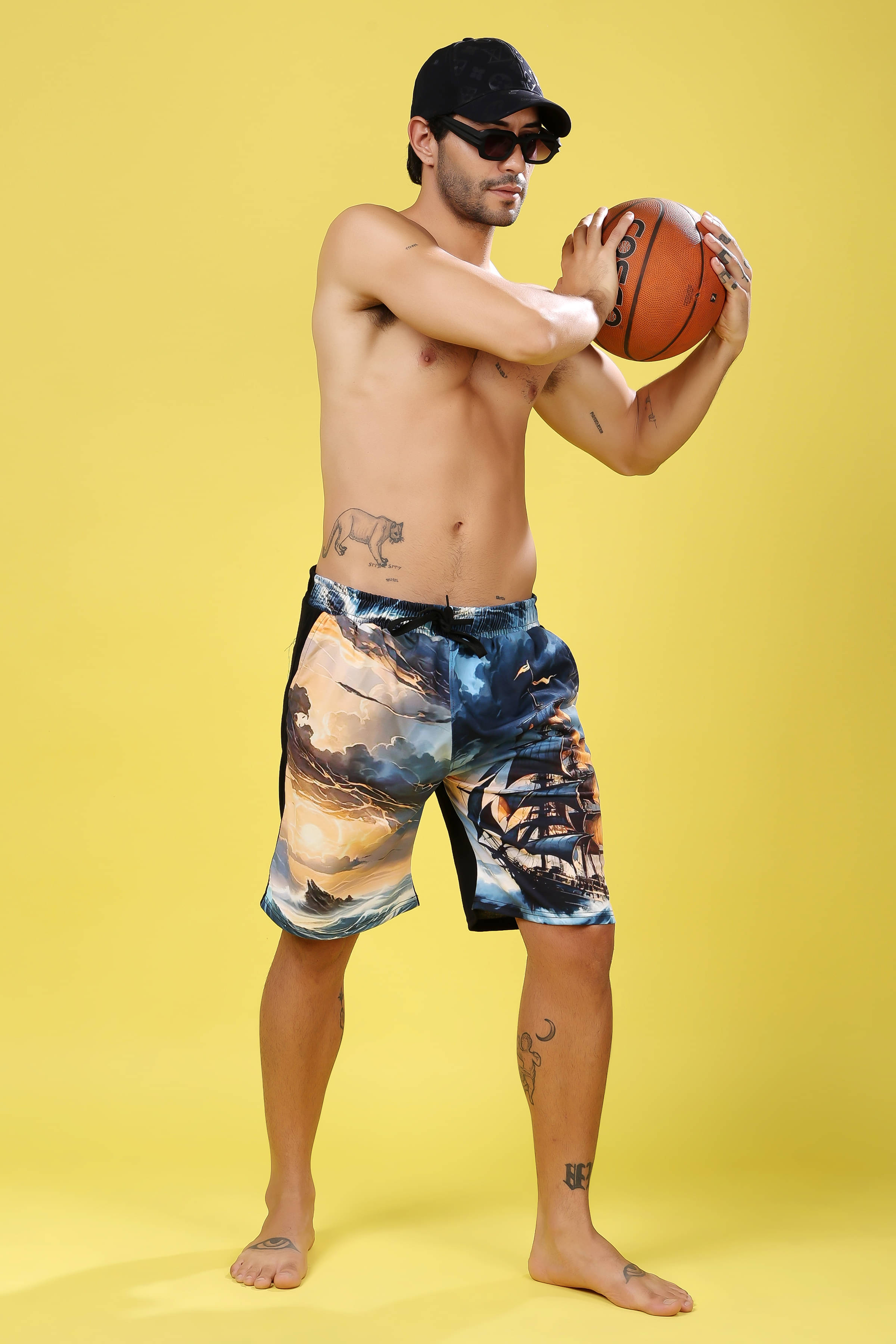     			yellow tree Multicolor Polyester Men's Shorts ( Pack of 1 )