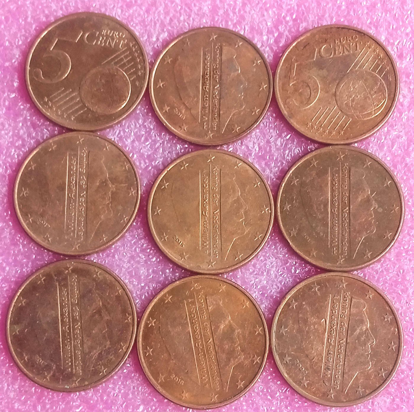     			( 10 COINS LOT ) NETHRLANDS VAR - 1 CENT EURO - UNC / AUNC CONDITION