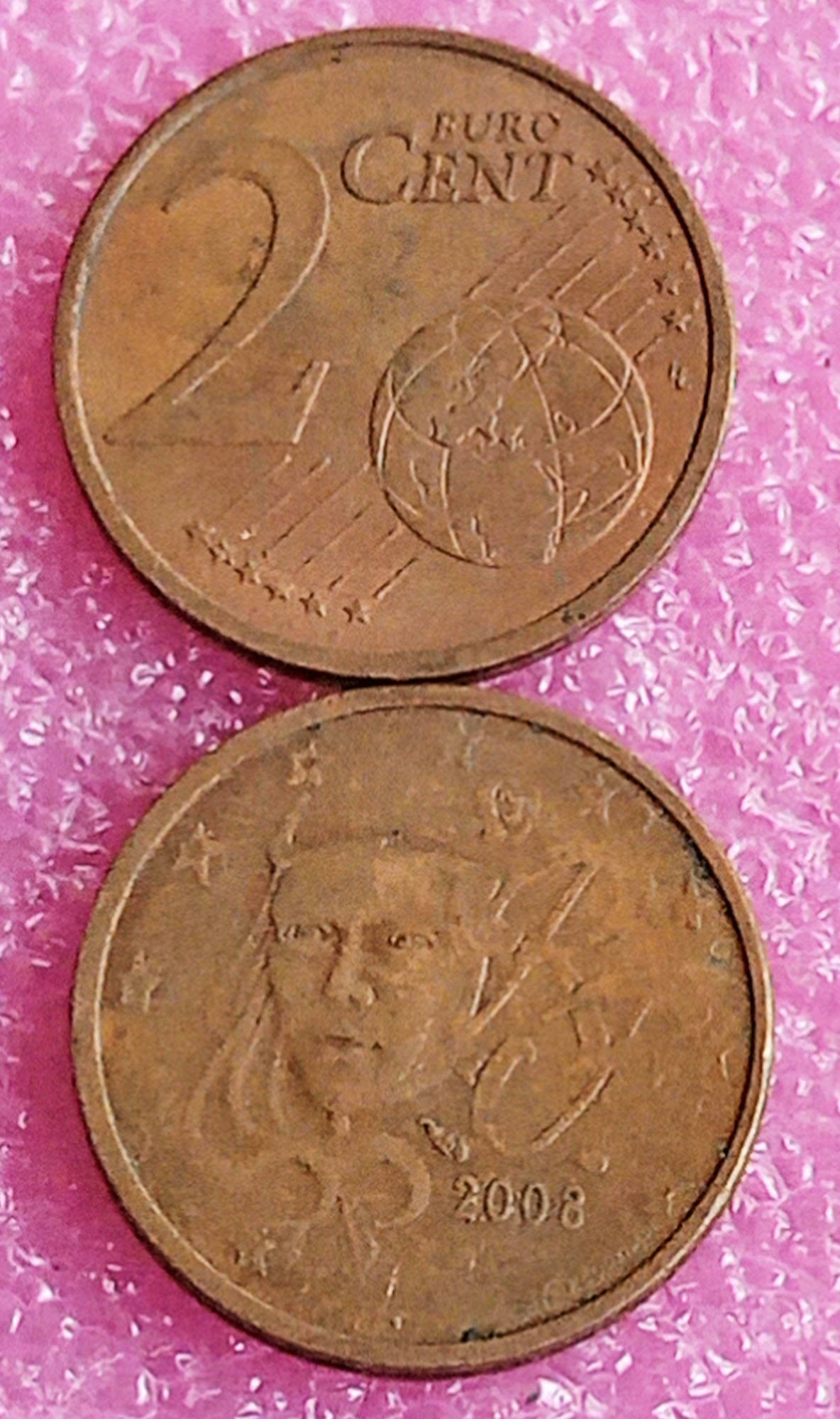     			( 100 COINS LOT ) FRANCE - 2 CENT EURO - mixed years