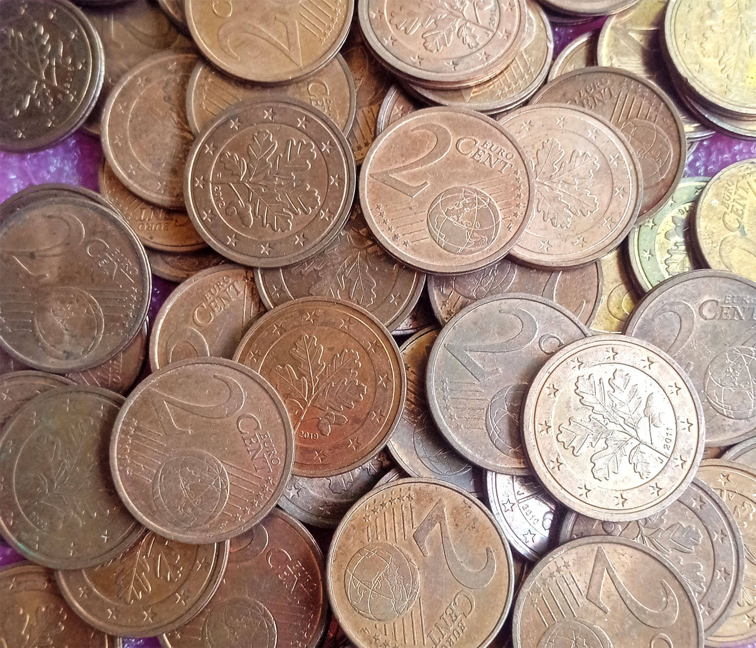     			( 100 COINS LOT ) GERMANY - 2 CENT EURO - UNC / AUNC CONDITION