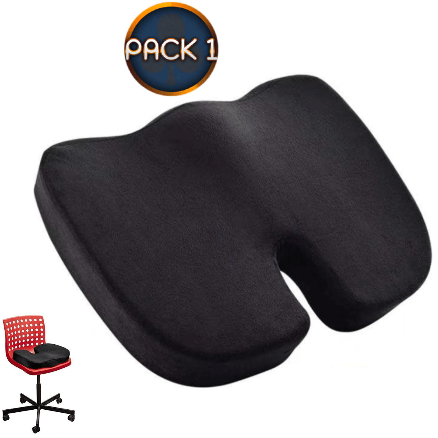    			AKSMIT Memory Foam Back / Lumbar Support Single Black