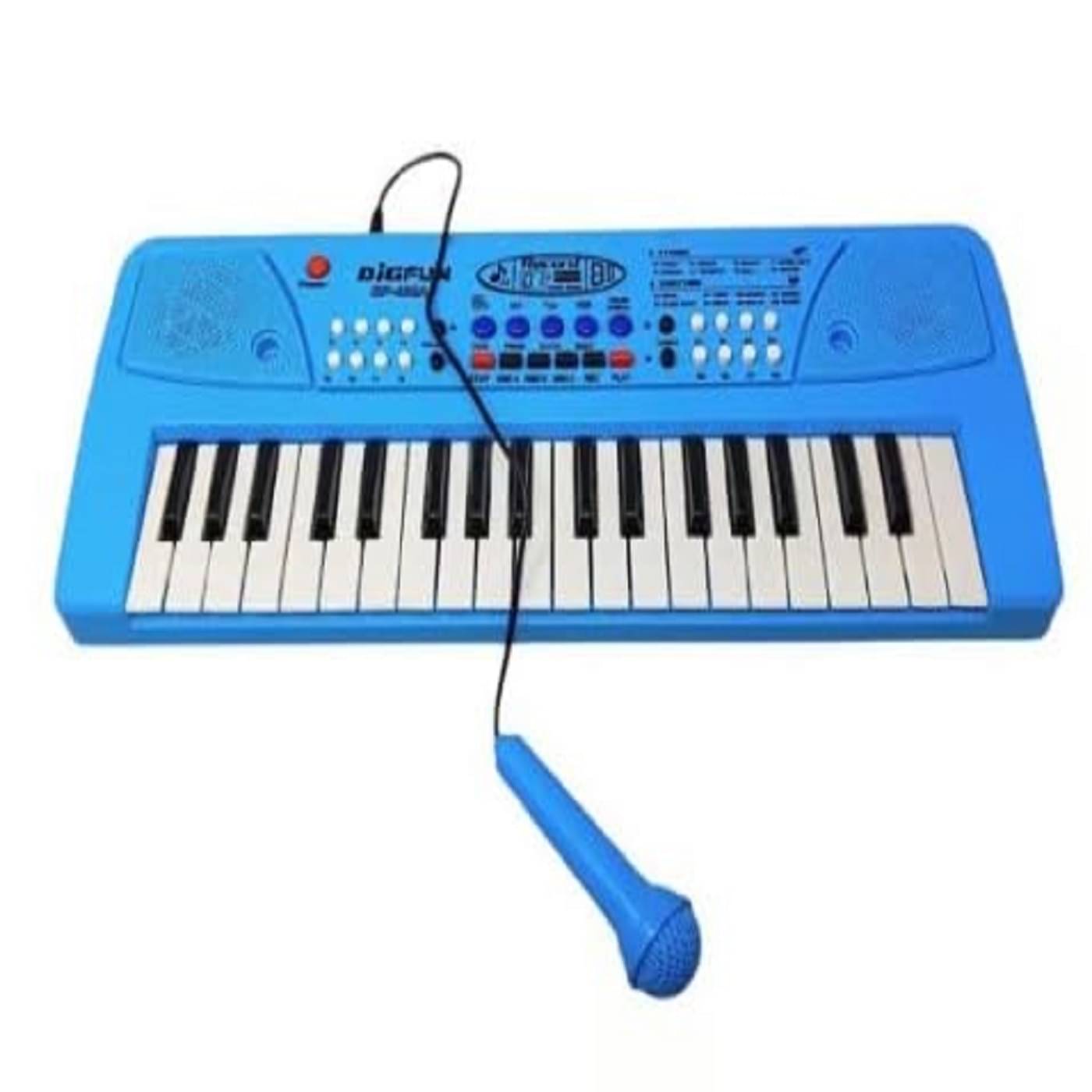     			Braintastic Bigfun Portable Musical Piano Keyboard with Microphone, 37 Keys, 8 Rhythms, 8 Tones with 6 In-Built Demos & Song Record Feature (BF430A1,Blue)