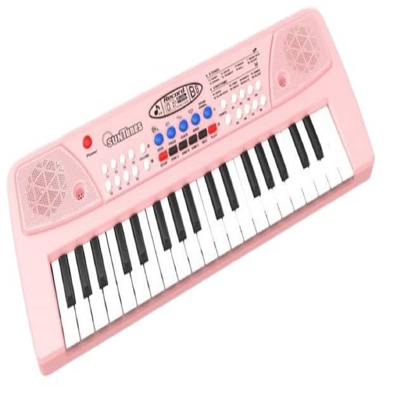     			Braintastic Bigfun Portable Musical Piano Keyboard with Microphone, 37 Keys, 8 Rhythms, 8 Tones with 6 In-Built Demos & Song Record Feature (BF430A1,Pink)