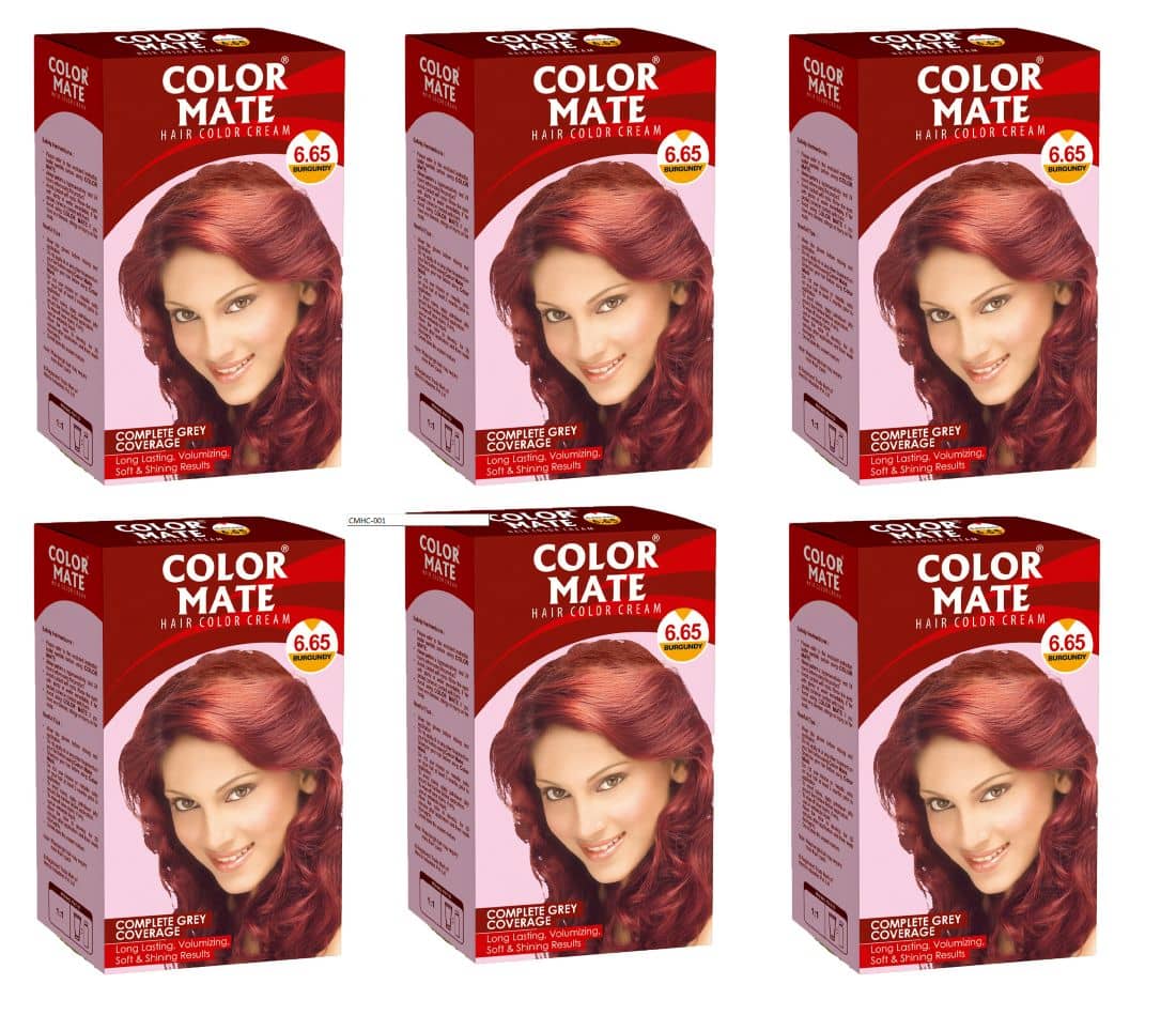 Color Mate Hair Color Cream Burgundy_65Ml (Pack of 6)