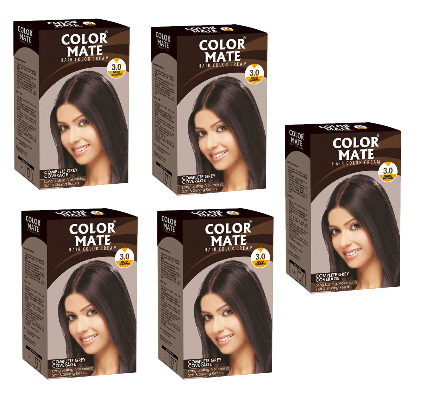 Color Mate Hair Color Cream 65Ml-Dark Brown CMHC-003(PACK OF 5)