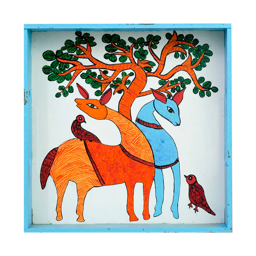 Decorative Multipurpose Tray-1 - Exclusive hand-painted in Gond art by Penkraft Decorative Multipurpose Tray-1 - Exclusive hand-painted in Gond art by Penkraft