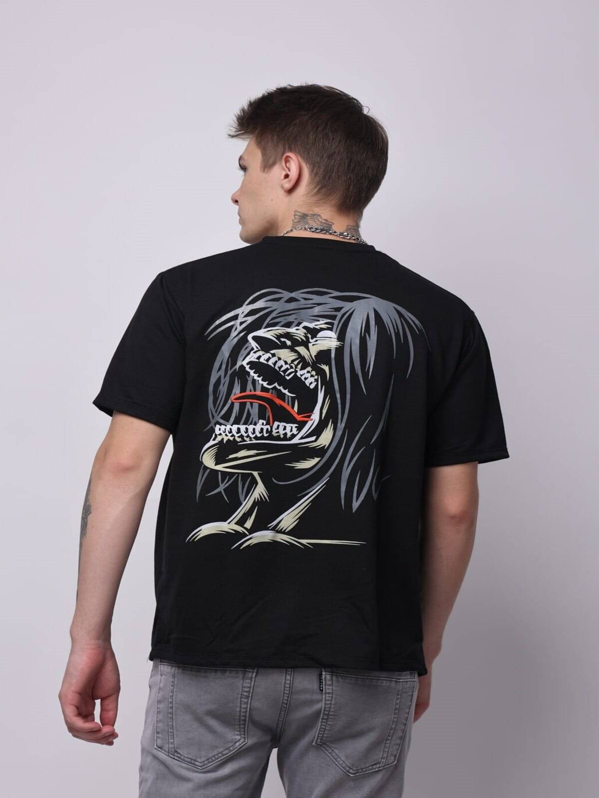     			FLIRTY SOUL Men Cotton Blend Relaxed Fit Printed T-Shirt ( Black )