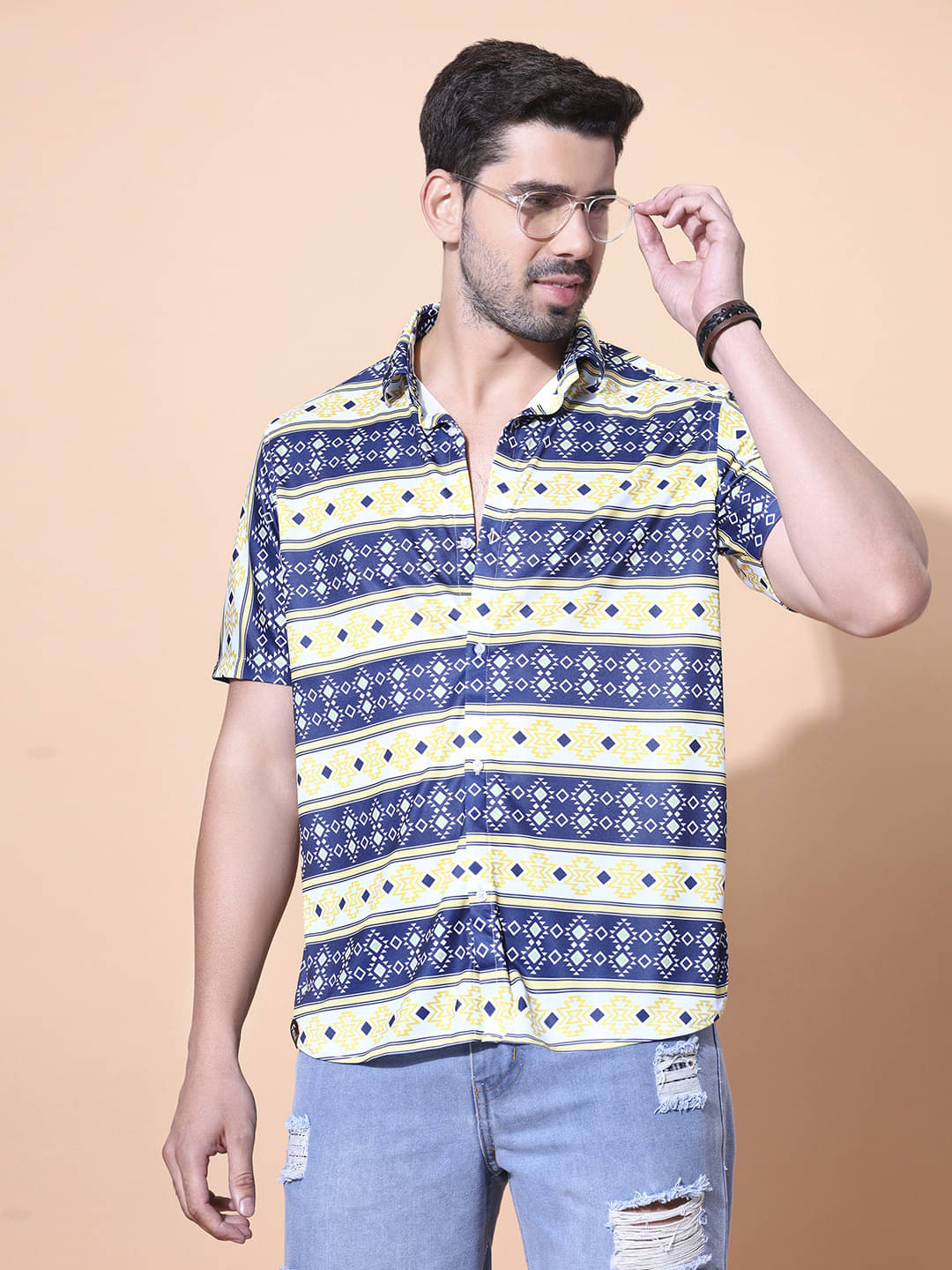     			Fesner Cotton Blend Regular Fit Printed Half Sleeves Men's Casual Shirt - Multicolor ( Pack of 1 )