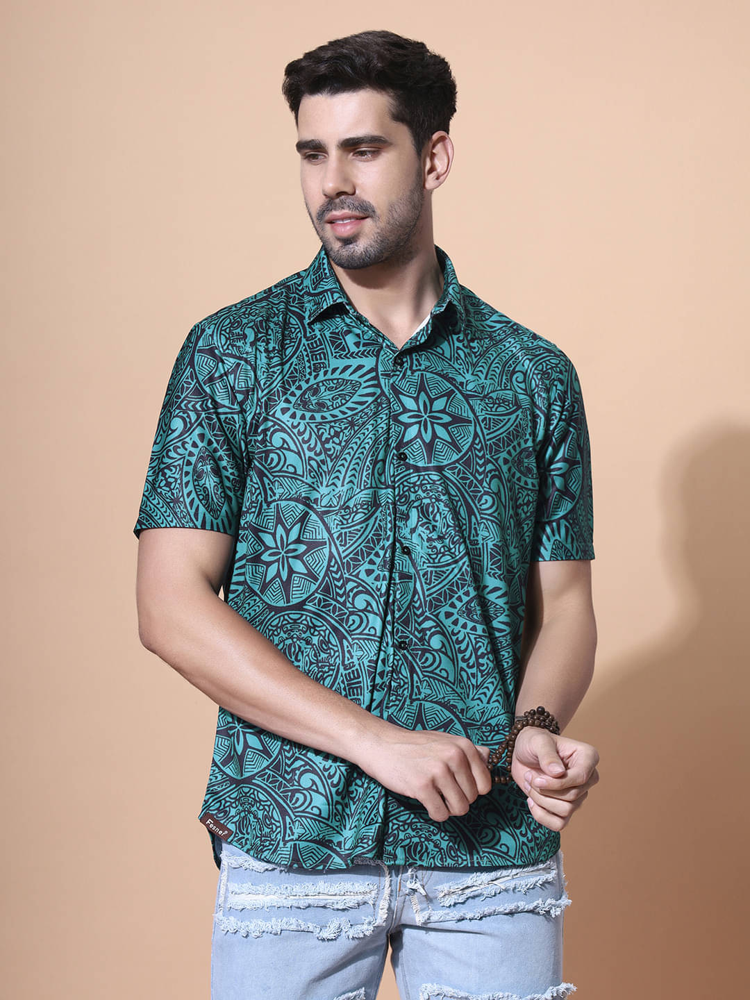     			Fesner Cotton Blend Regular Fit Printed Half Sleeves Men's Casual Shirt - Multicolor ( Pack of 1 )