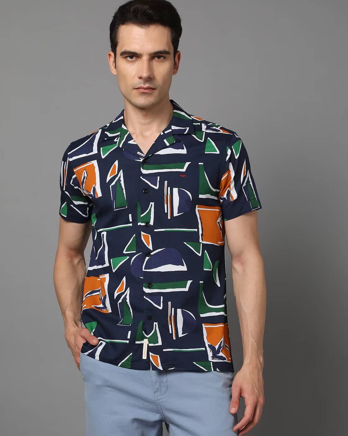 Fesner Cotton Blend Regular Fit Printed Half Sleeves Men's Casual Shirt - Multicolor ( Pack of 1 ) Fesner Cotton Blend Regular Fit Printed Half Sleeves Men's Casual Shirt - Multicolor ( Pack of 1 )