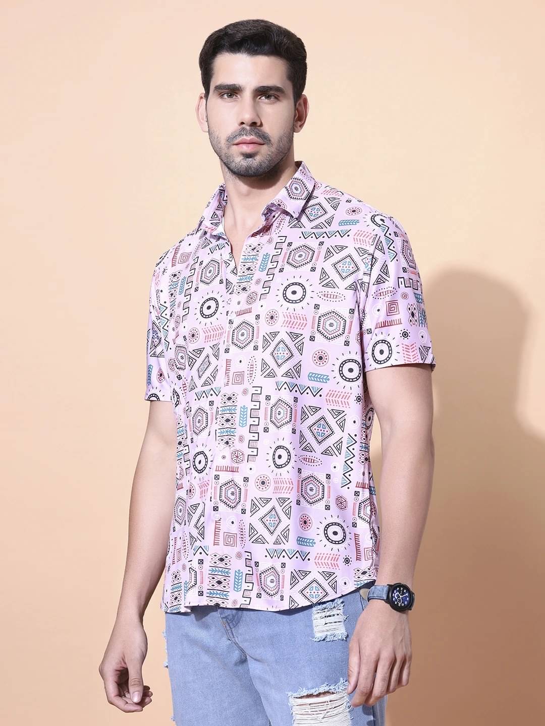 Fesner Cotton Blend Regular Fit Printed Half Sleeves Men's Casual Shirt - Multicolor ( Pack of 1 ) Fesner Cotton Blend Regular Fit Printed Half Sleeves Men's Casual Shirt - Multicolor ( Pack of 1 )