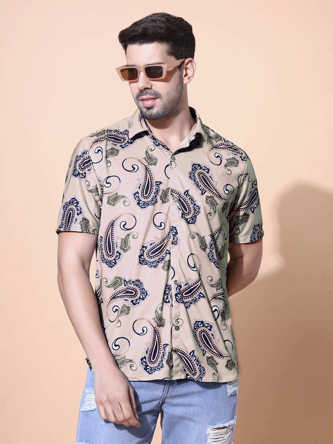     			Fesner Cotton Blend Regular Fit Printed Half Sleeves Men's Casual Shirt - Multicolor ( Pack of 1 )
