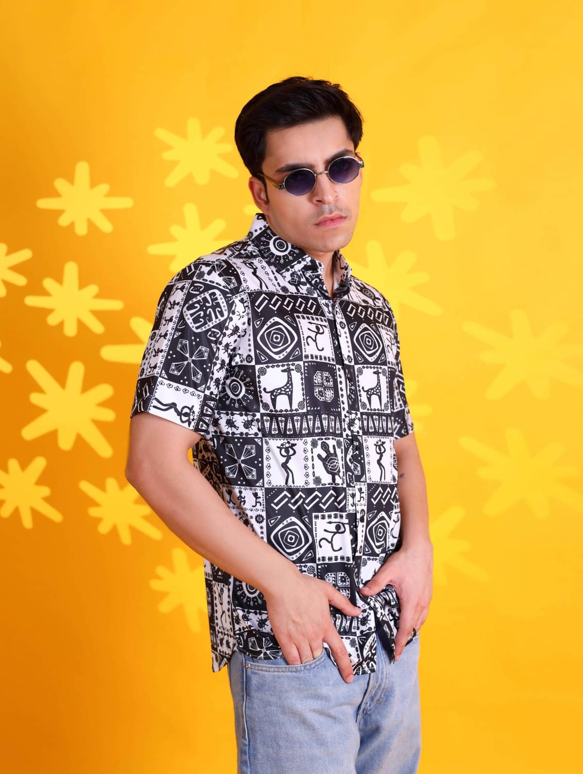 Fesner Cotton Blend Regular Fit Printed Half Sleeves Men's Casual Shirt - Multicolor ( Pack of 1 ) Fesner Cotton Blend Regular Fit Printed Half Sleeves Men's Casual Shirt - Multicolor ( Pack of 1 )