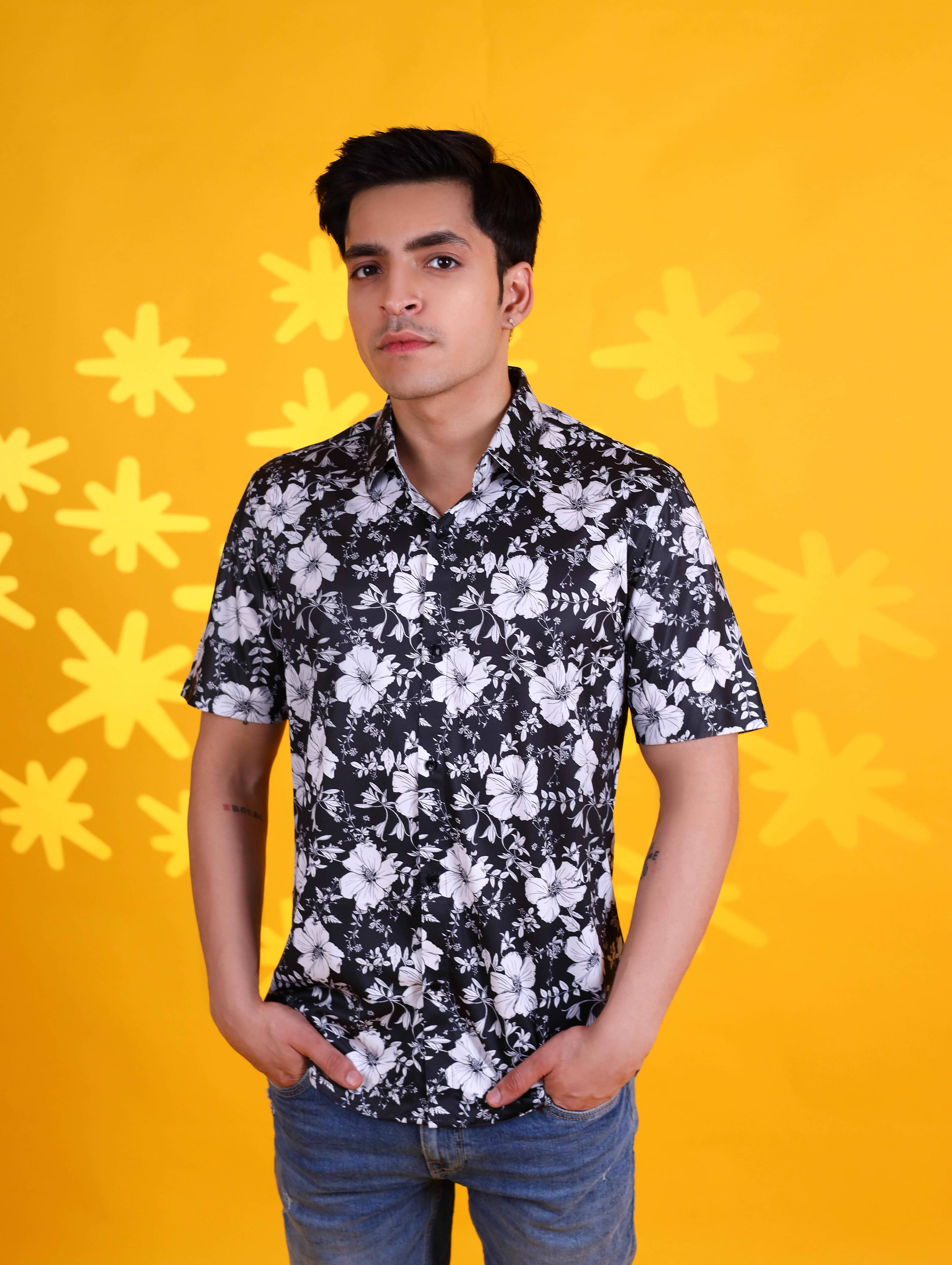 Fesner Cotton Blend Regular Fit Printed Half Sleeves Men's Casual Shirt - Multicolor ( Pack of 1 ) Fesner Cotton Blend Regular Fit Printed Half Sleeves Men's Casual Shirt - Multicolor ( Pack of 1 )
