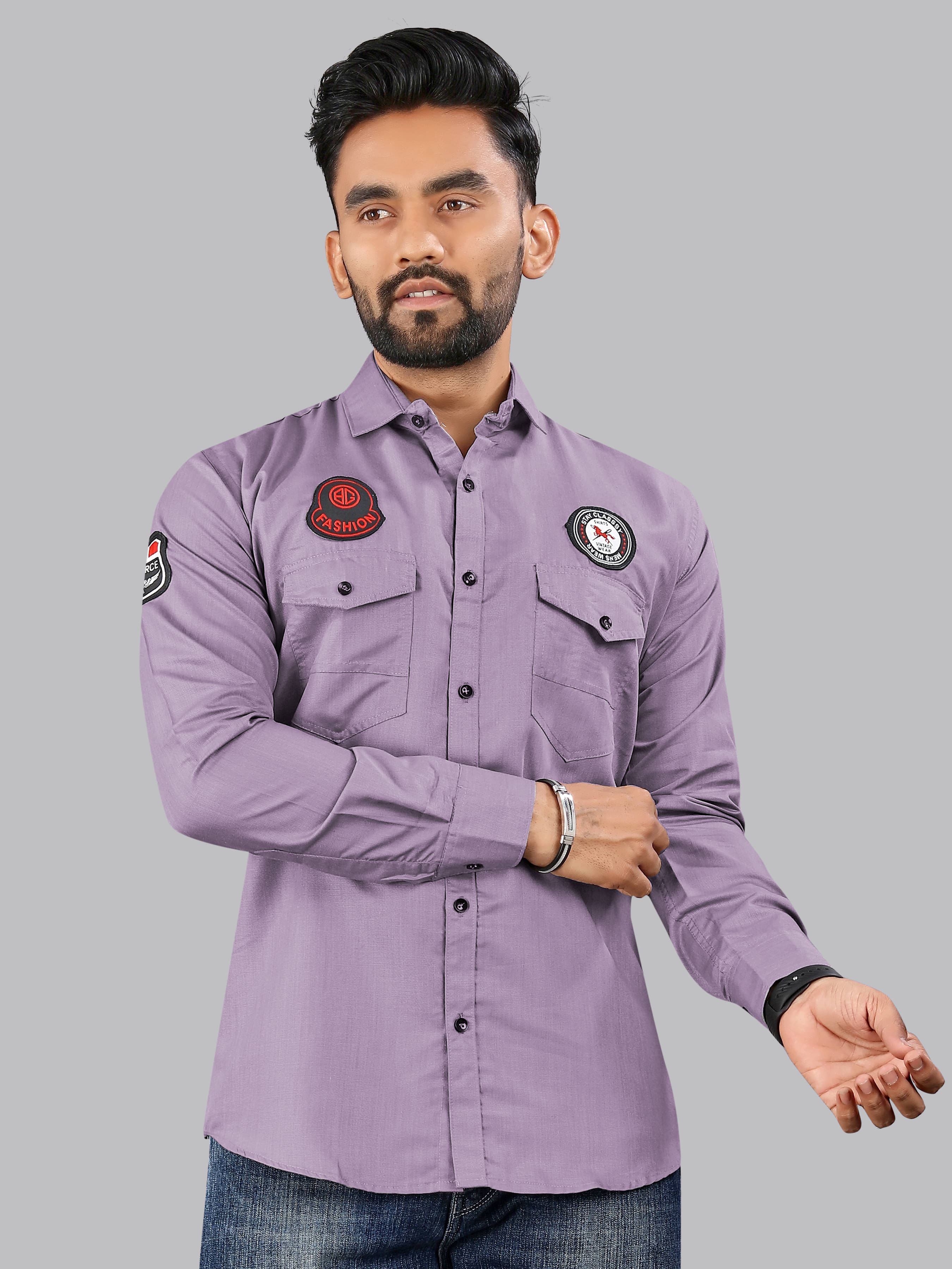 Greenflair Cotton Blend Regular Fit Solids Full Sleeves Men's Casual Shirt - Purple ( Pack of 1 ) Greenflair Cotton Blend Regular Fit Solids Full Sleeves Men's Casual Shirt - Purple ( Pack of 1 )