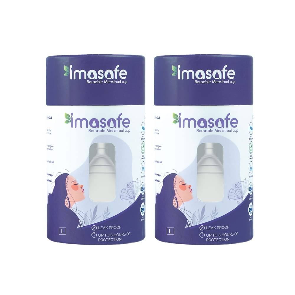 Imasafe Silicone Reusable Menstrual Cup Large ( Pack of 2 ) Imasafe Silicone Reusable Menstrual Cup Large ( Pack of 2 )