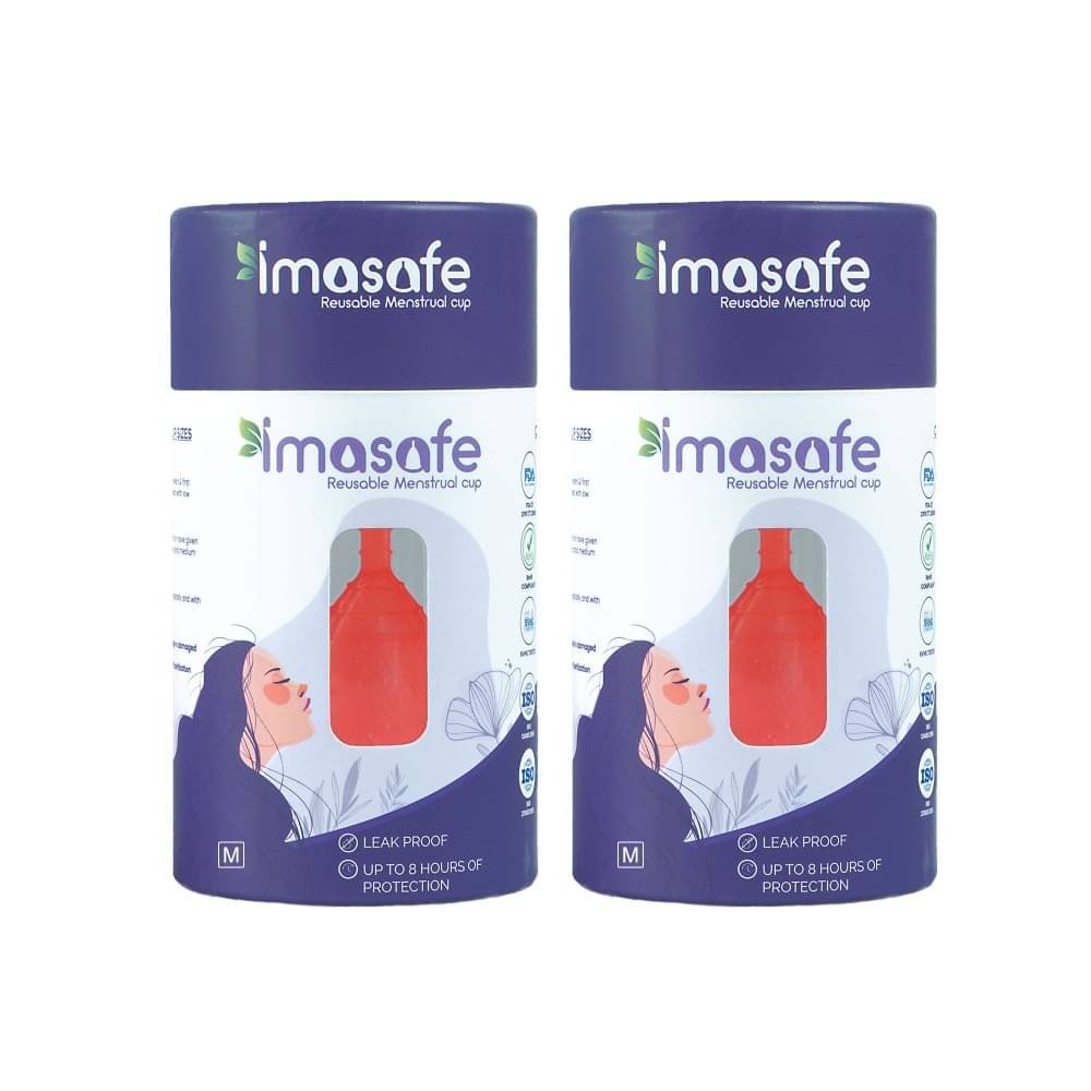 Imasafe Silicone Reusable Menstrual Cup Medium ( Pack of 2 ) Imasafe Silicone Reusable Menstrual Cup Medium ( Pack of 2 )