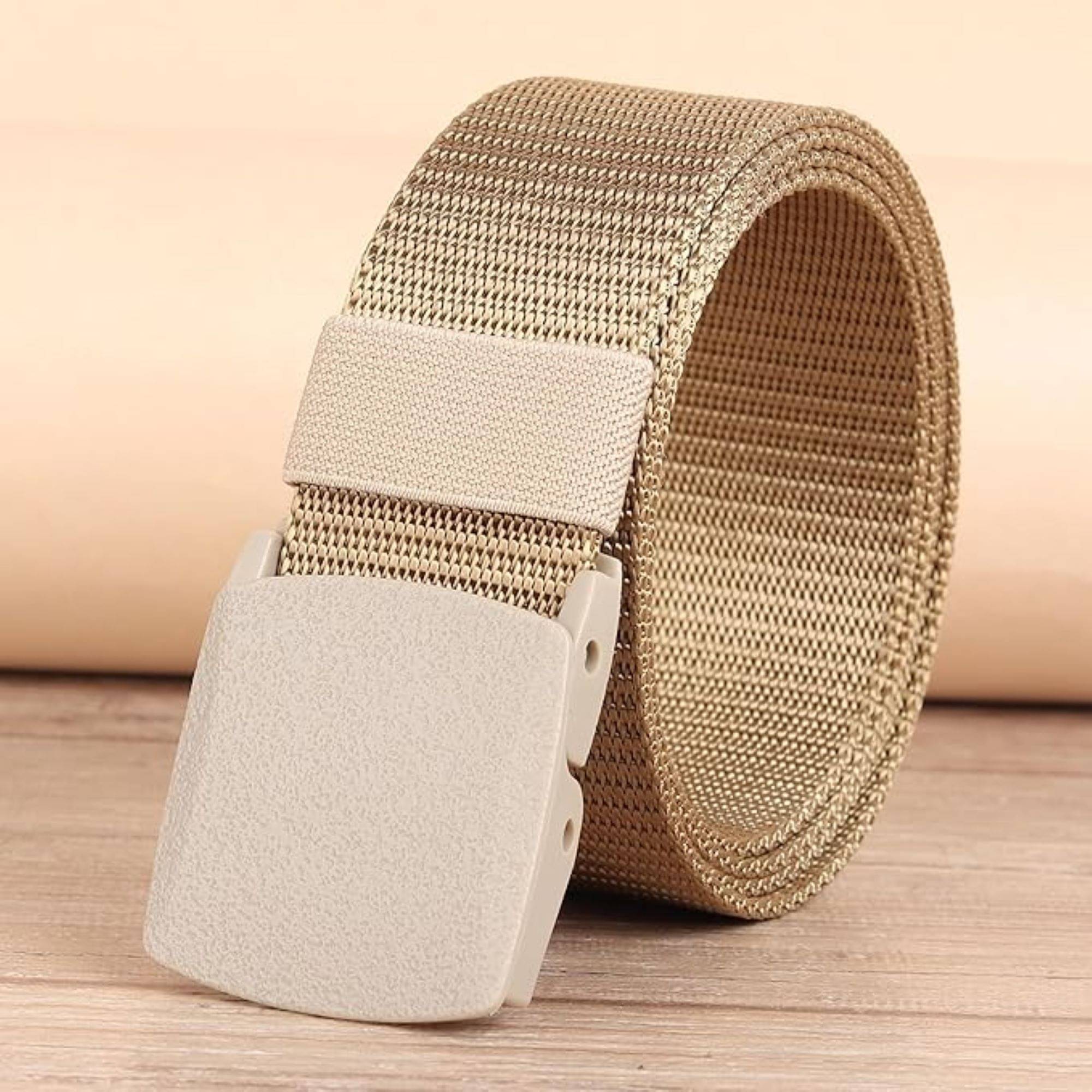     			Infispace - Beige Nylon Men's Formal Belt ( Pack of 1 )