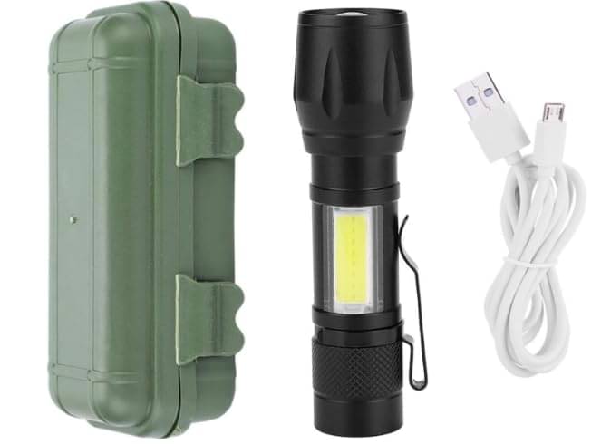     			J.O - 3W Rechargeable Flashlight Torch ( Pack of 1 )