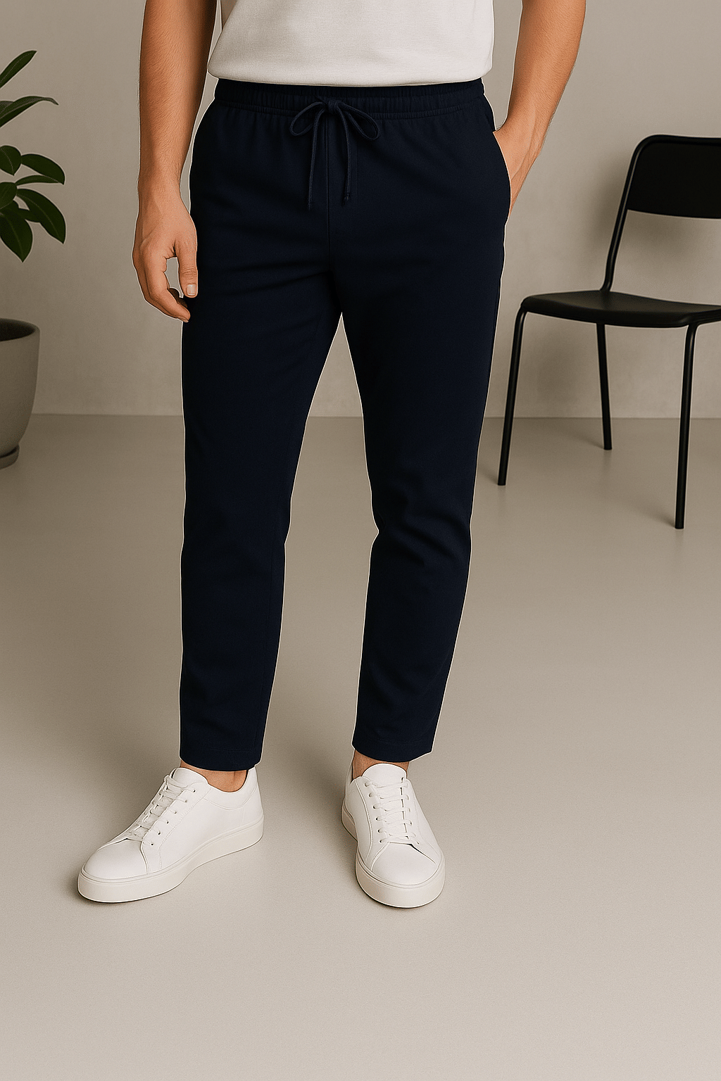     			JB JUST BLACK Relax Flat Men's Trouser - Navy Blue ( Pack of 1 )