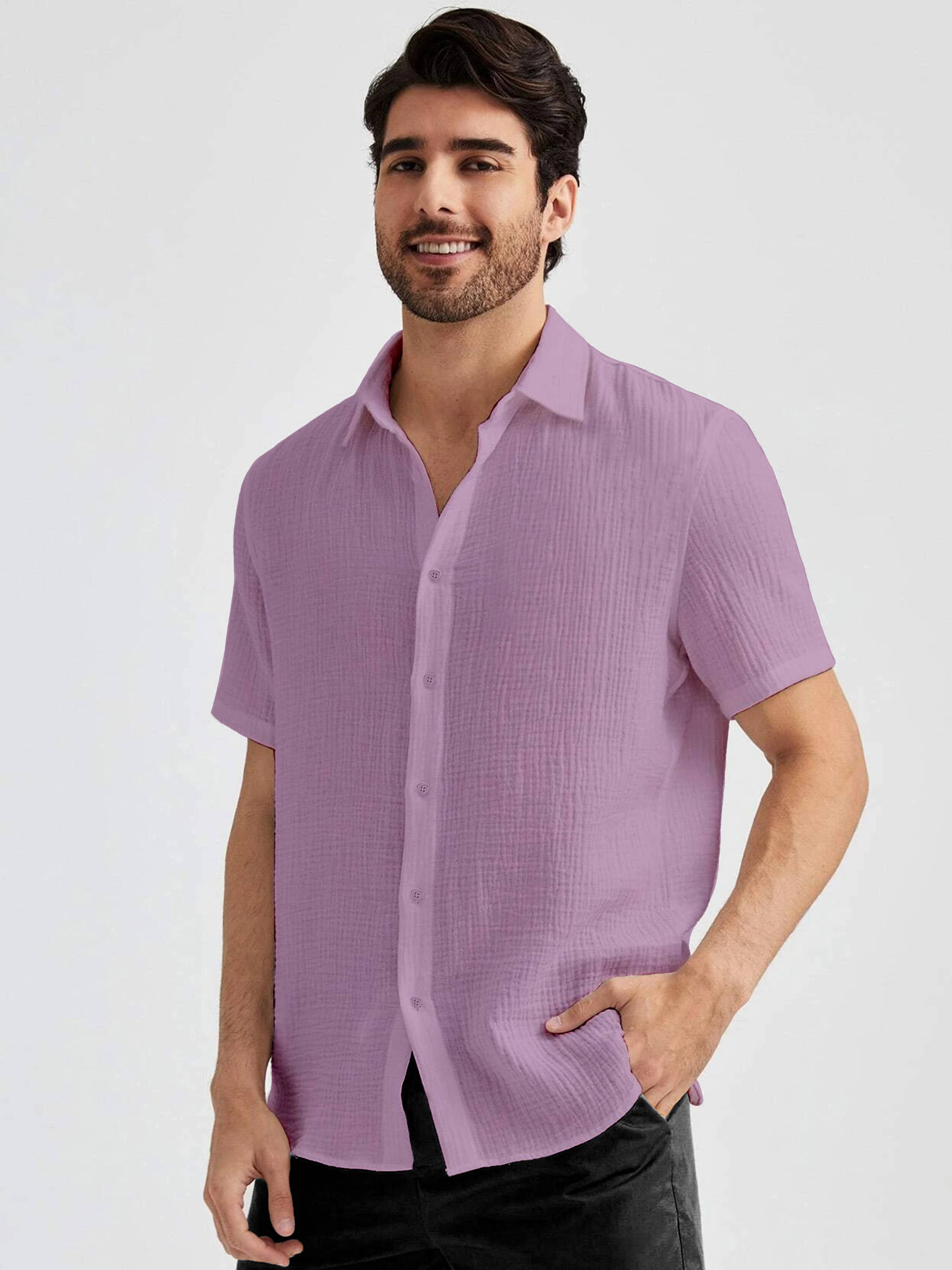     			KAKIDO Polyester Regular Fit Half Sleeves Men's Formal Shirt - Pink ( Pack of 1 )