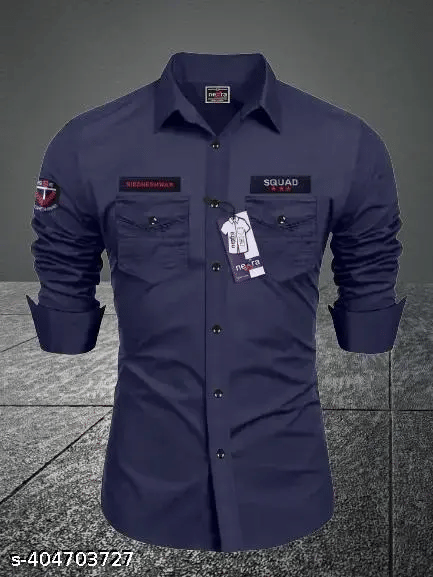 KrushnaRupa Enterprise Cotton Blend Regular Fit Self Design Full Sleeves Men's Casual Shirt - Navy Blue ( Pack of 1 ) KrushnaRupa Enterprise Cotton Blend Regular Fit Self Design Full Sleeves Men's Casual Shirt - Navy Blue ( Pack of 1 )