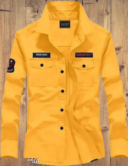 KrushnaRupa Enterprise Cotton Blend Regular Fit Solids Full Sleeves Men's Casual Shirt - Yellow ( Pack of 1 ) KrushnaRupa Enterprise Cotton Blend Regular Fit Solids Full Sleeves Men's Casual Shirt - Yellow ( Pack of 1 )