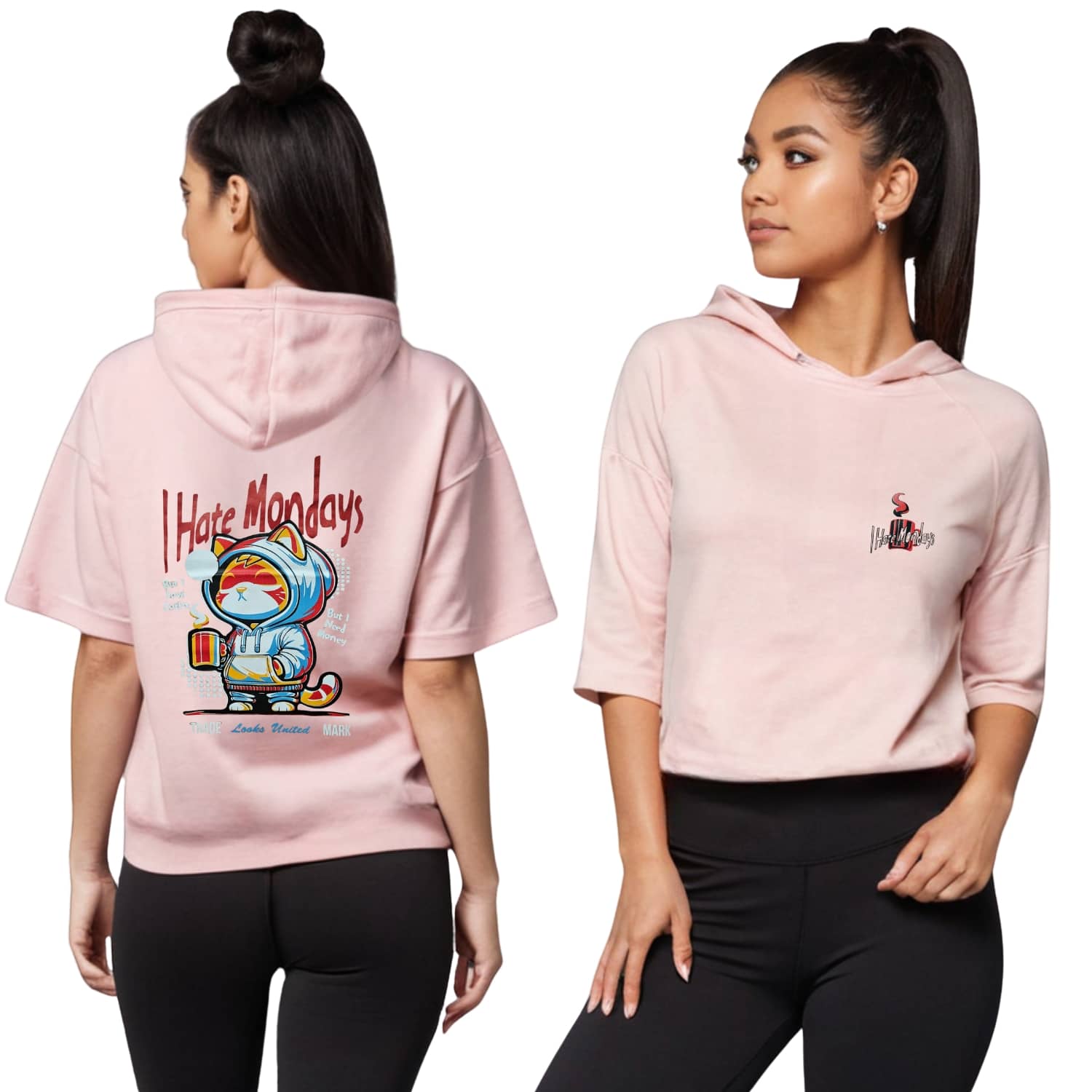 Looks United Women's Cotton Crop Top ( Pink )